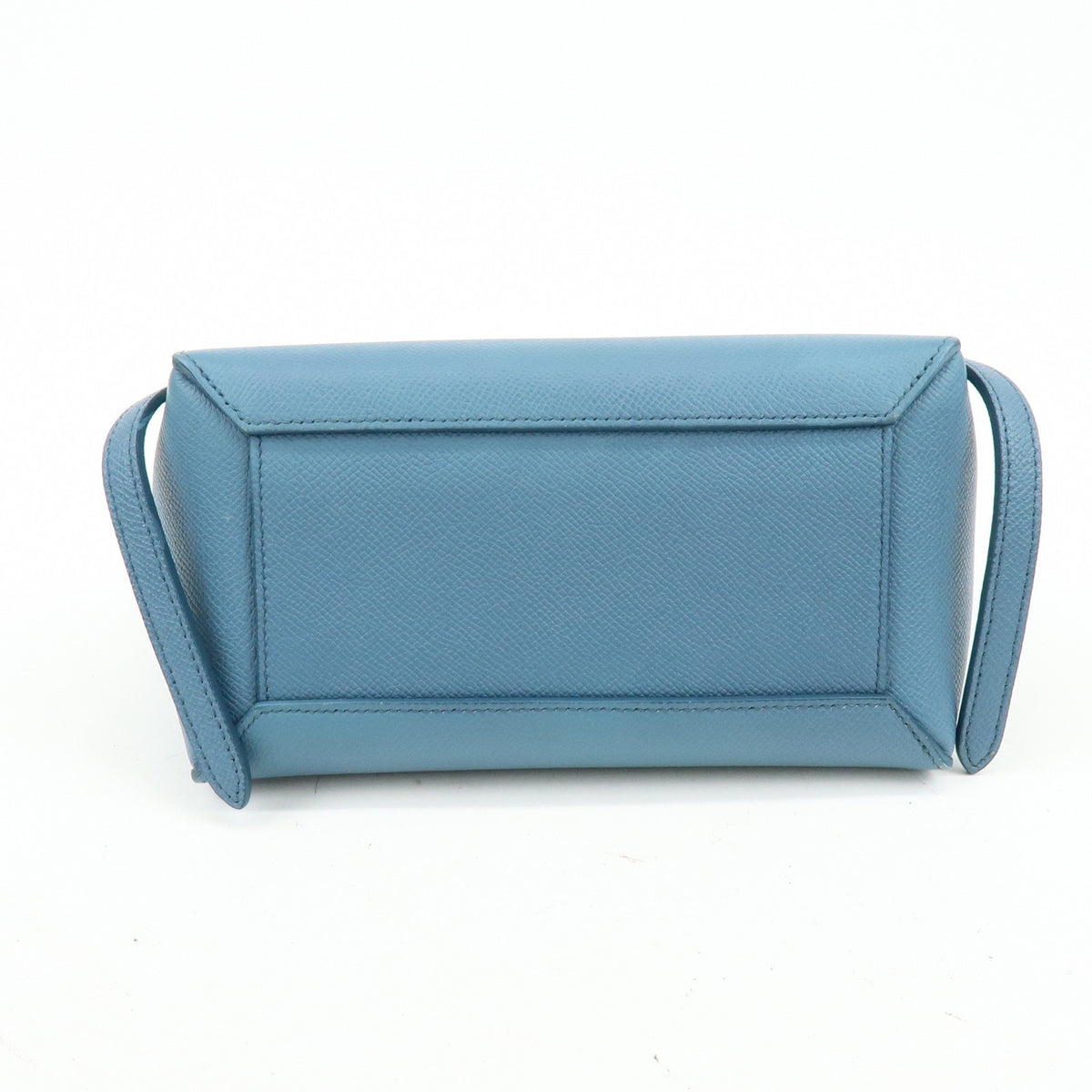 Celine Belt Textured Leather Blue Leather Handbag (Pre-Owned)