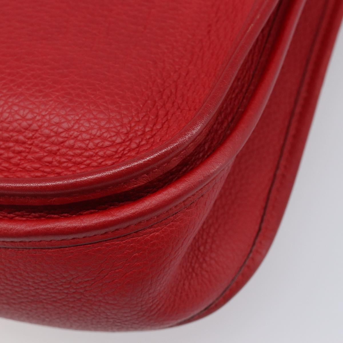 Hermes Evelyne Bag Gen Iii Clemence Red Leather Shoulder Bag Bag (Pre-Owned)