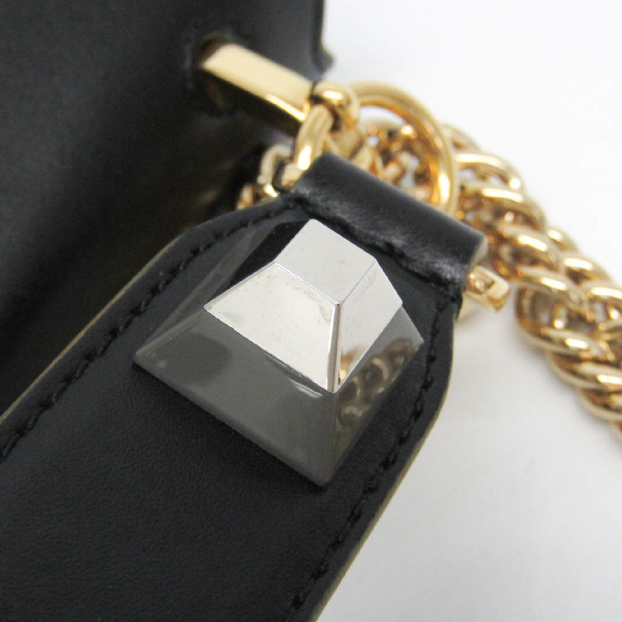 Fendi Kan I Bag Leather Black Leather Handbag (Pre-Owned)