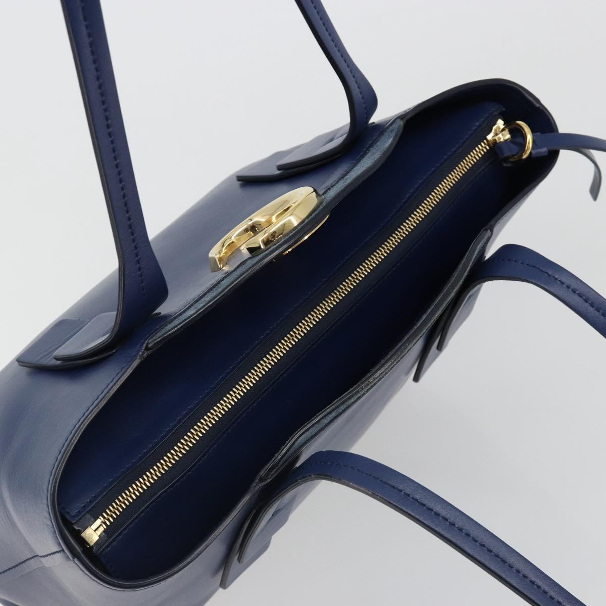 Chloe C Zipped Leather Blue Leather Tote Bag Bag (Pre-Owned)