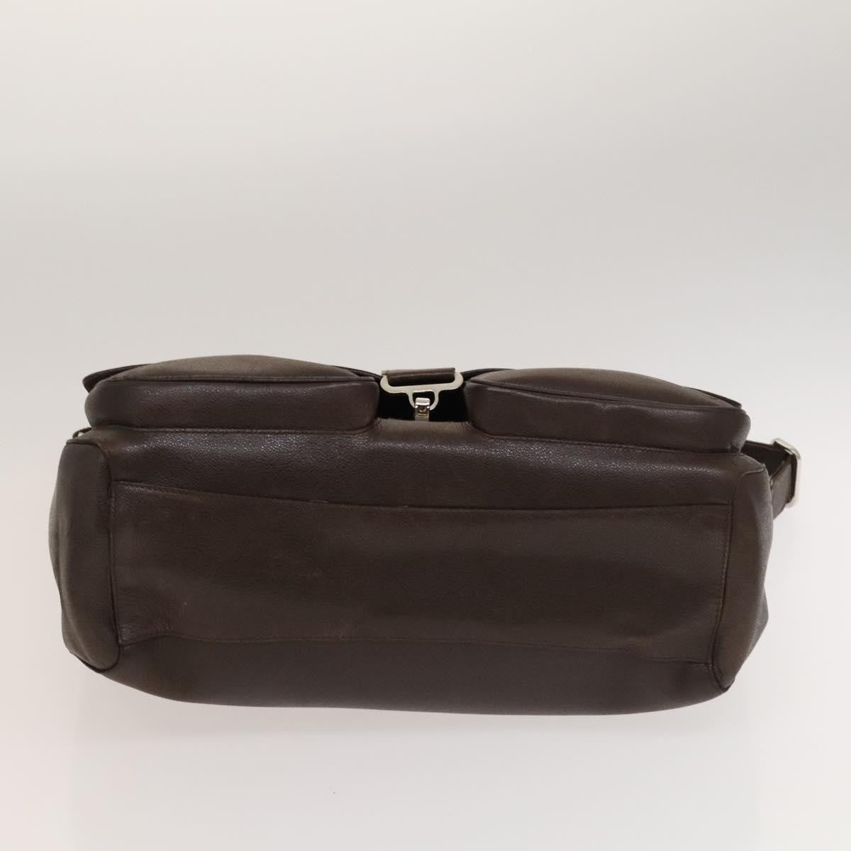 Bvlgari Flap Leather Brown Leather Shoulder Bag Bag (Pre-Owned)