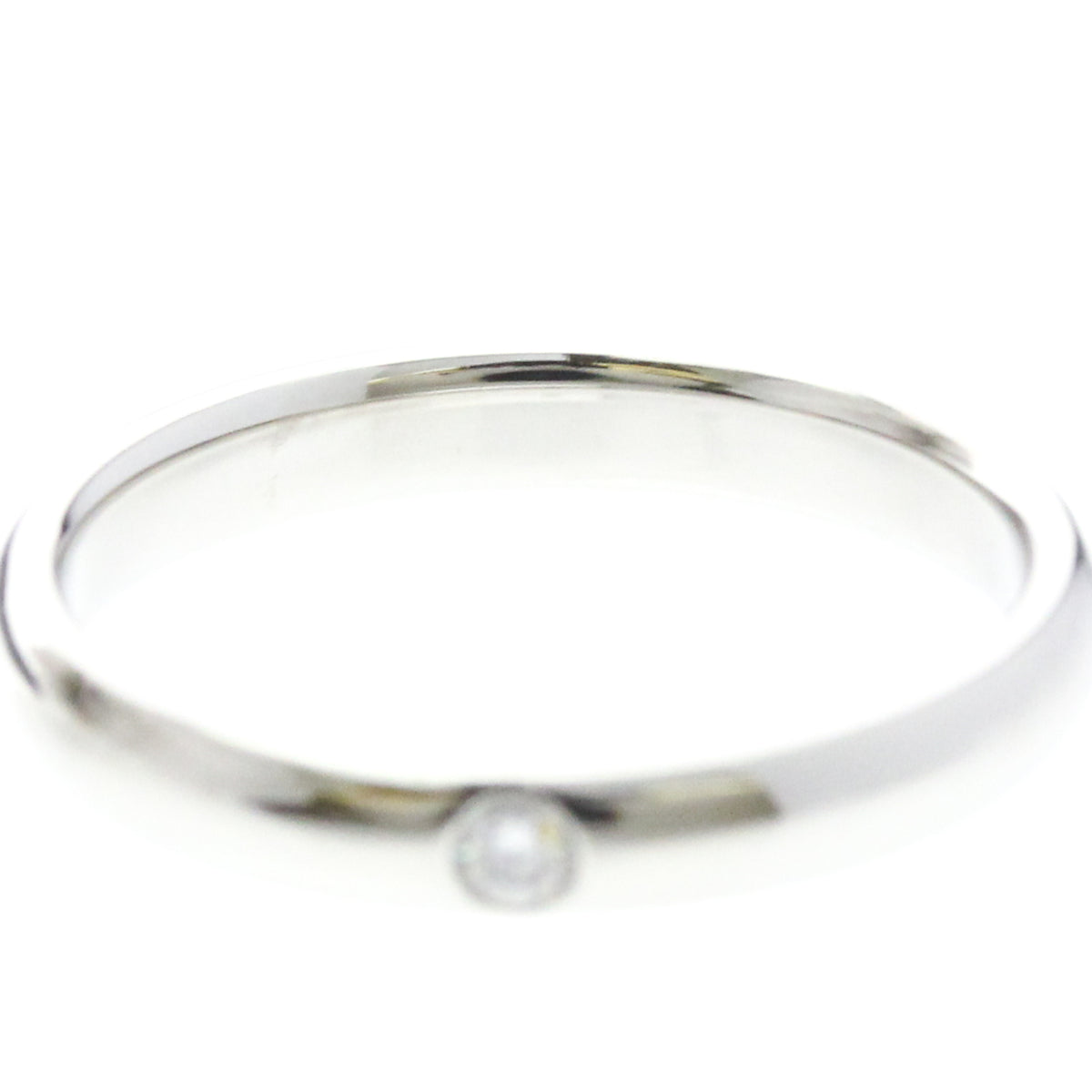 Harry Winston Single Diamond Band Platinum With Diamond Silver Platinum Ring Jewelry (Pre-Owned)