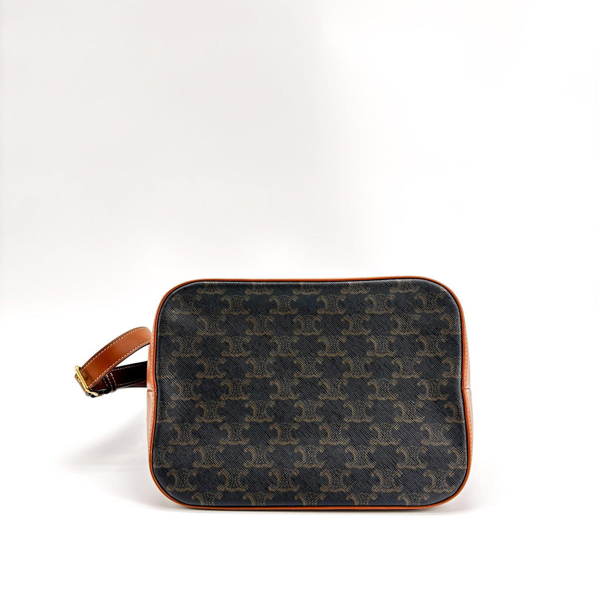 Celine Bucket Triomphe Coated Canvas Black Canvas Shoulder Bag Bag (Pre-Owned)