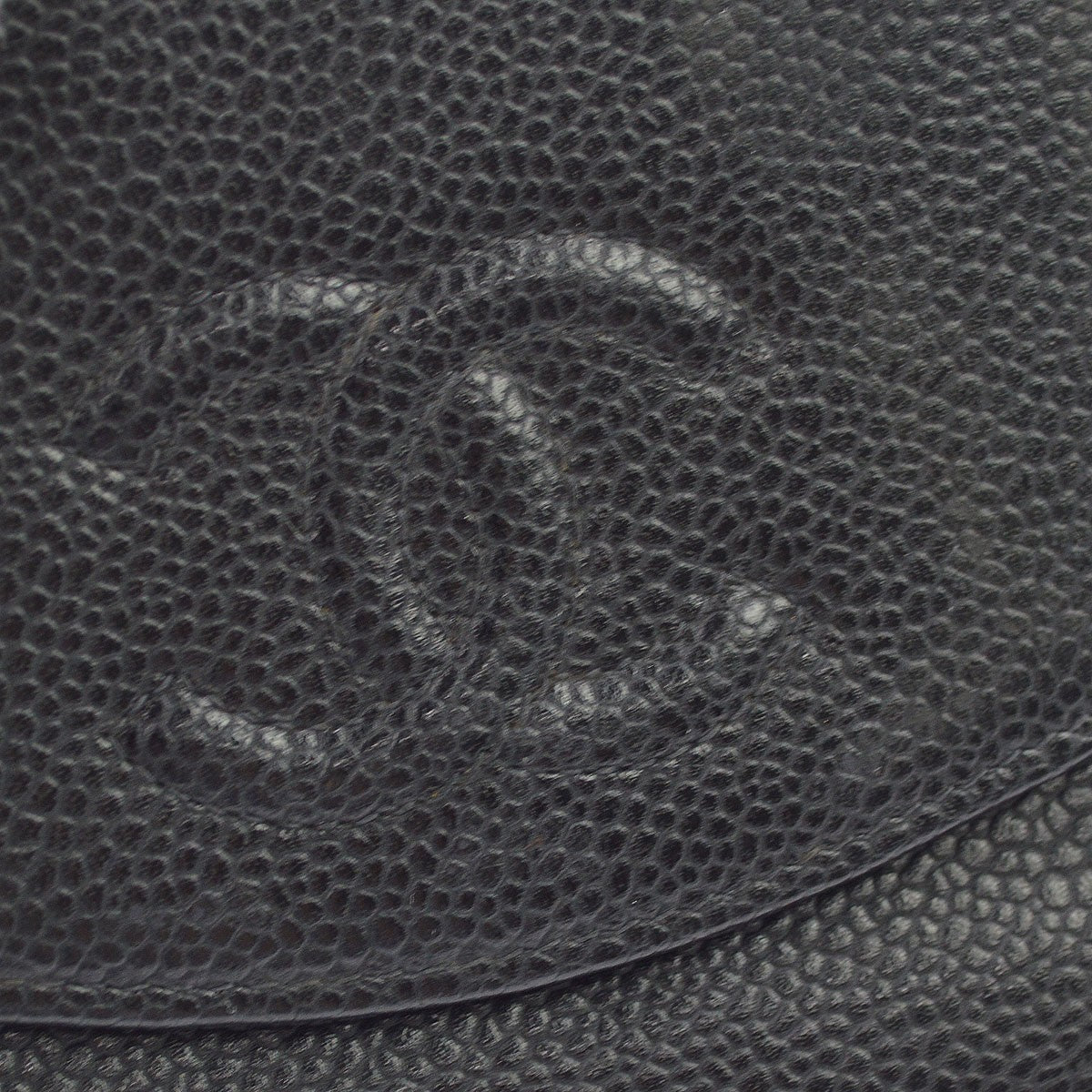 Chanel Vintage Timeless Bifold Caviar Black Leather Wallets Accessory (Pre-Owned)