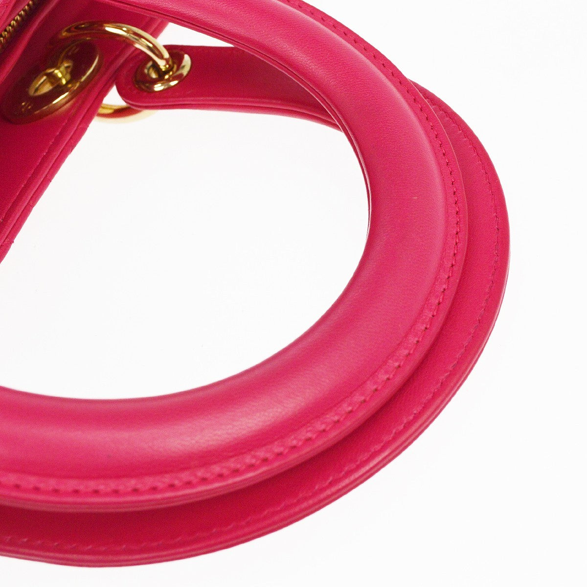 Christian Dior Lady Dior Cannage Pink Leather Handbag (Pre-Owned)