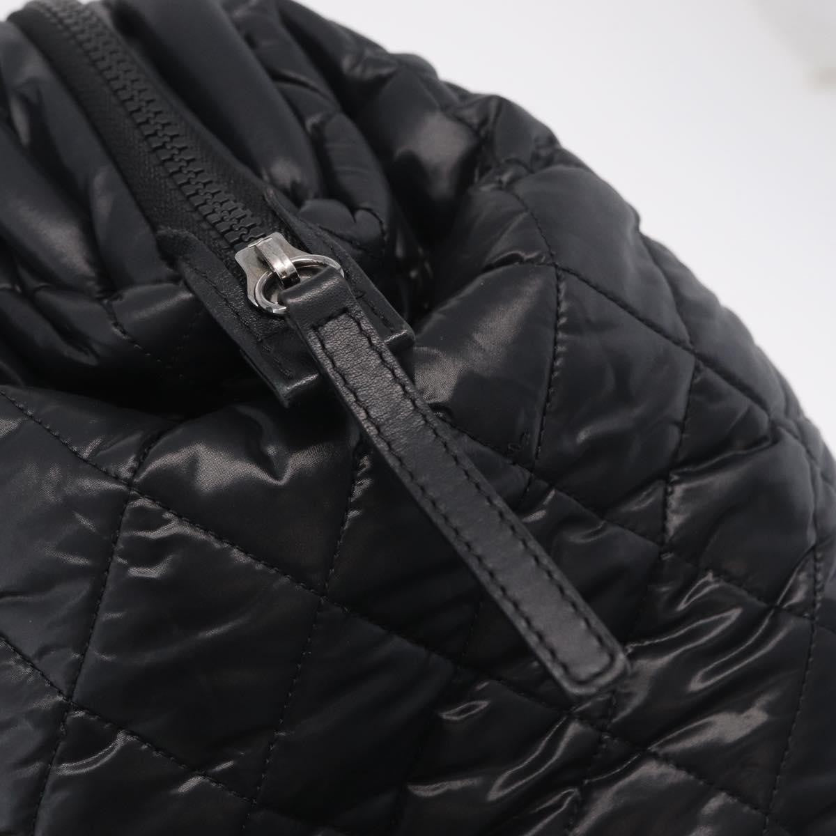 Chanel Coco Cocoon Bowling Quilted Nylon Black Nylon Handbag (Pre-Owned)