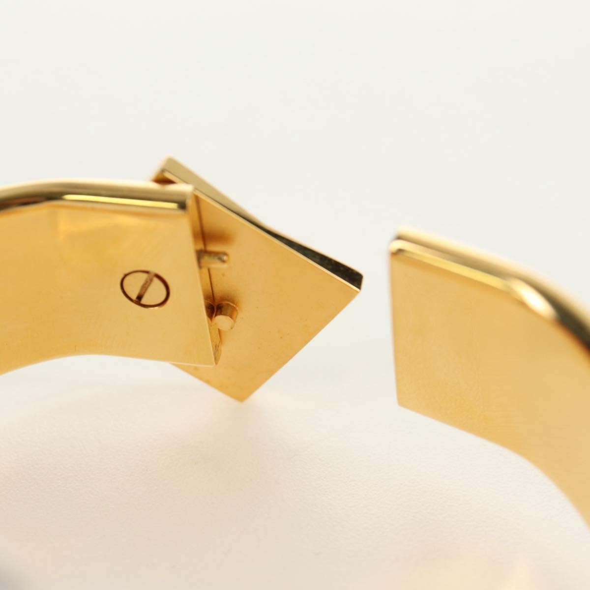 Hermes Loquet Bangle Metal And Printed Enamel Gold Metal Bracelet Jewelry (Pre-Owned)