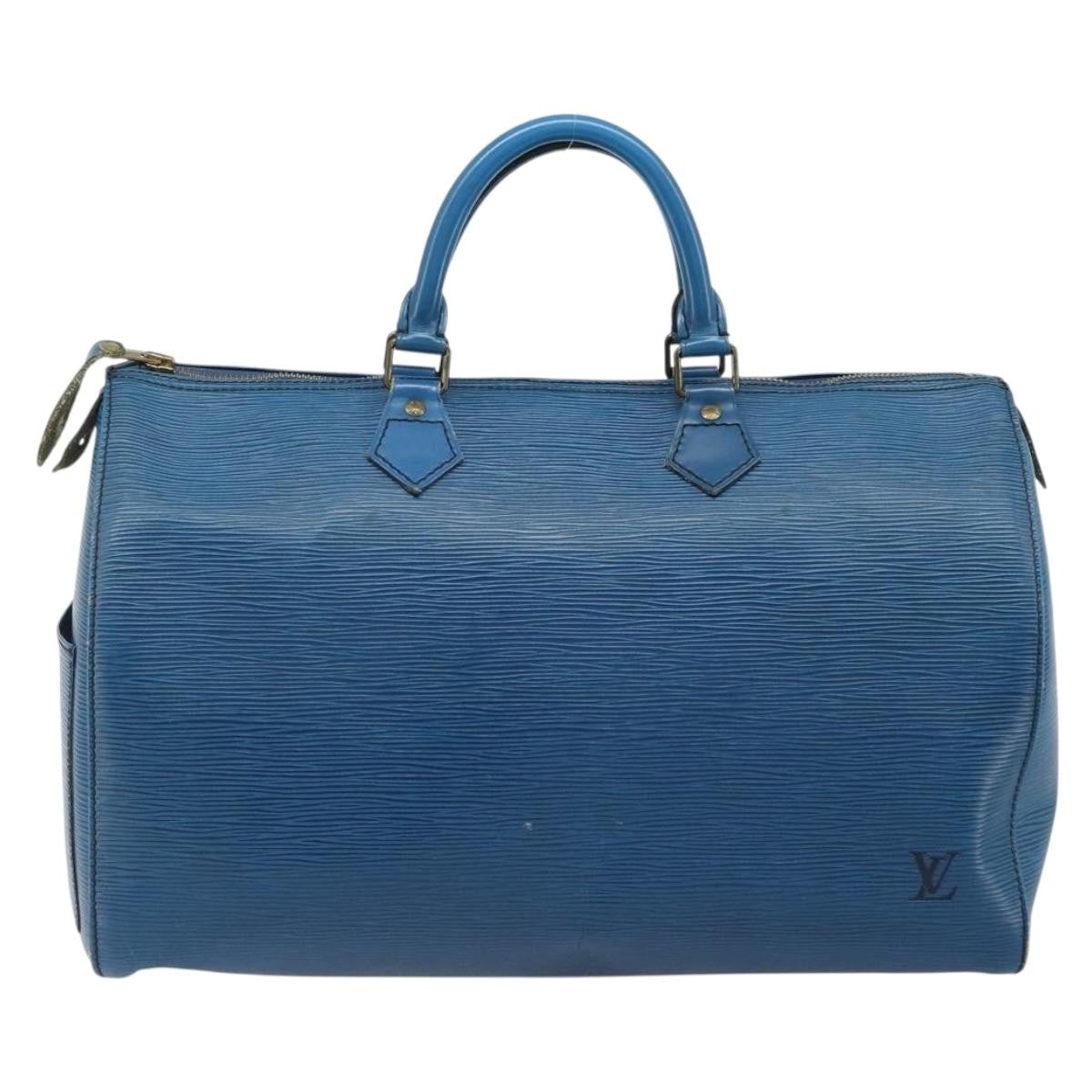 Louis Vuitton Speedy Epi Leather Blue Leather Handbag (Pre-Owned)