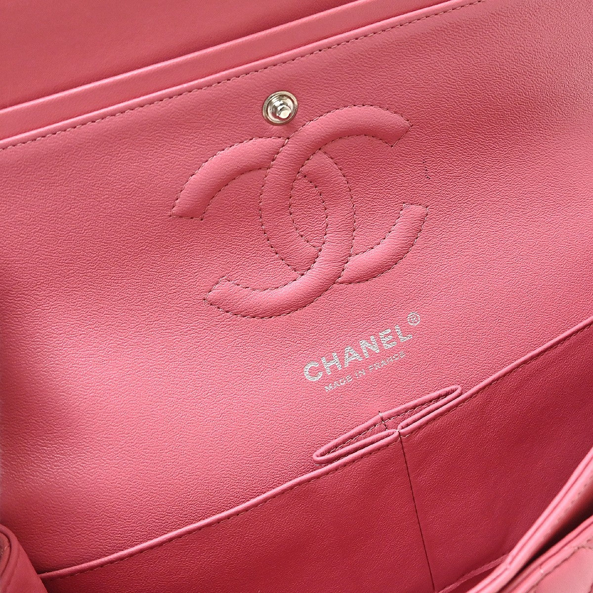Chanel Timeless - Classic Double Flap Quilted Lambskin Pink Leather Shoulder Bag Bag (Pre-Owned)