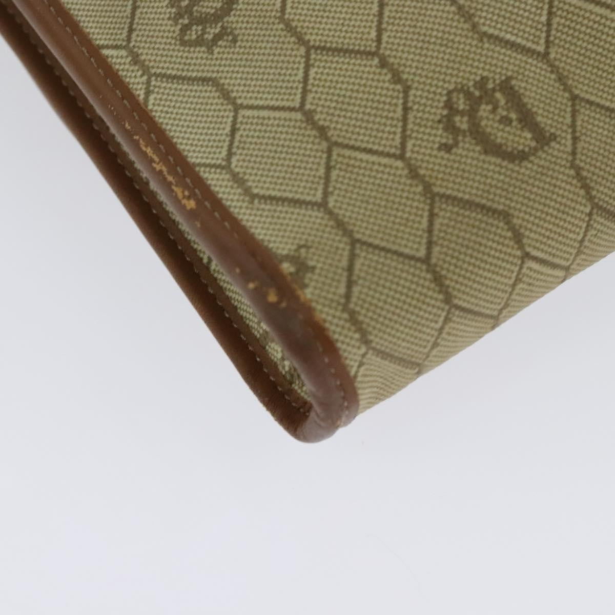 Christian Dior Vintage Honeycomb Chain Canvas Beige Canvas Bag (Pre-Owned)