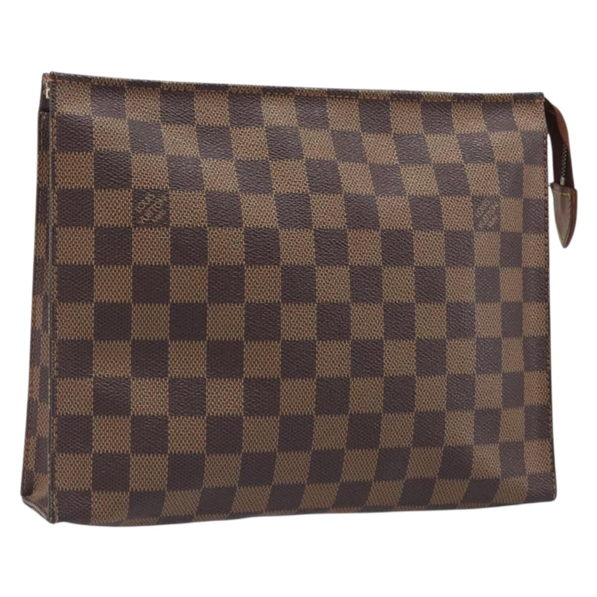 Louis Vuitton Toiletry Pouch Damier Brown Canvas Clutche & Pouche Bag (Pre-Owned)