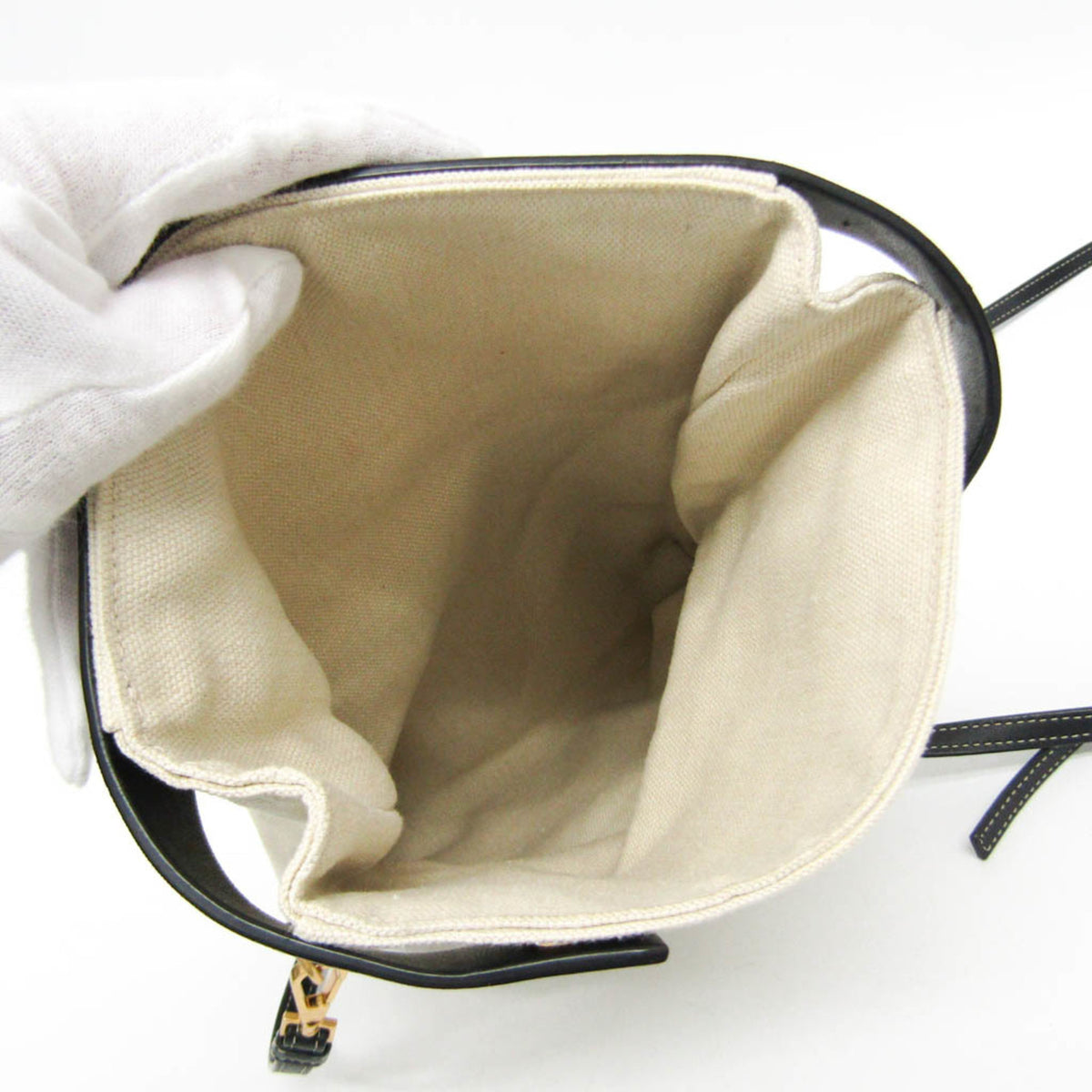 Bottega Veneta Fold Over Canvas With Leather Beige Canvas Crossbody Bag Bag (Pre-Owned)