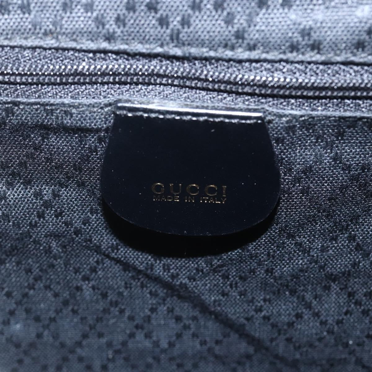 Gucci Vintage Bamboo Patent Black Patent_Leather Backpack Bag (Pre-Owned)