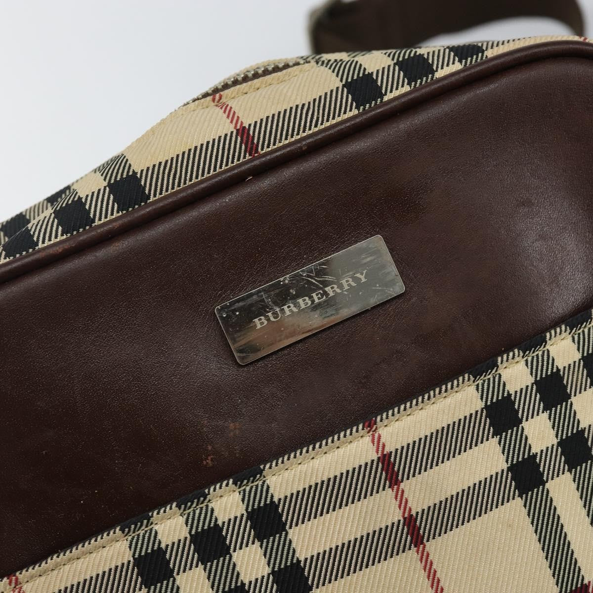 Burberry Zip Messenger Nova Check Canvas And Leather Beige Canvas Shoulder Bag Bag (Pre-Owned)