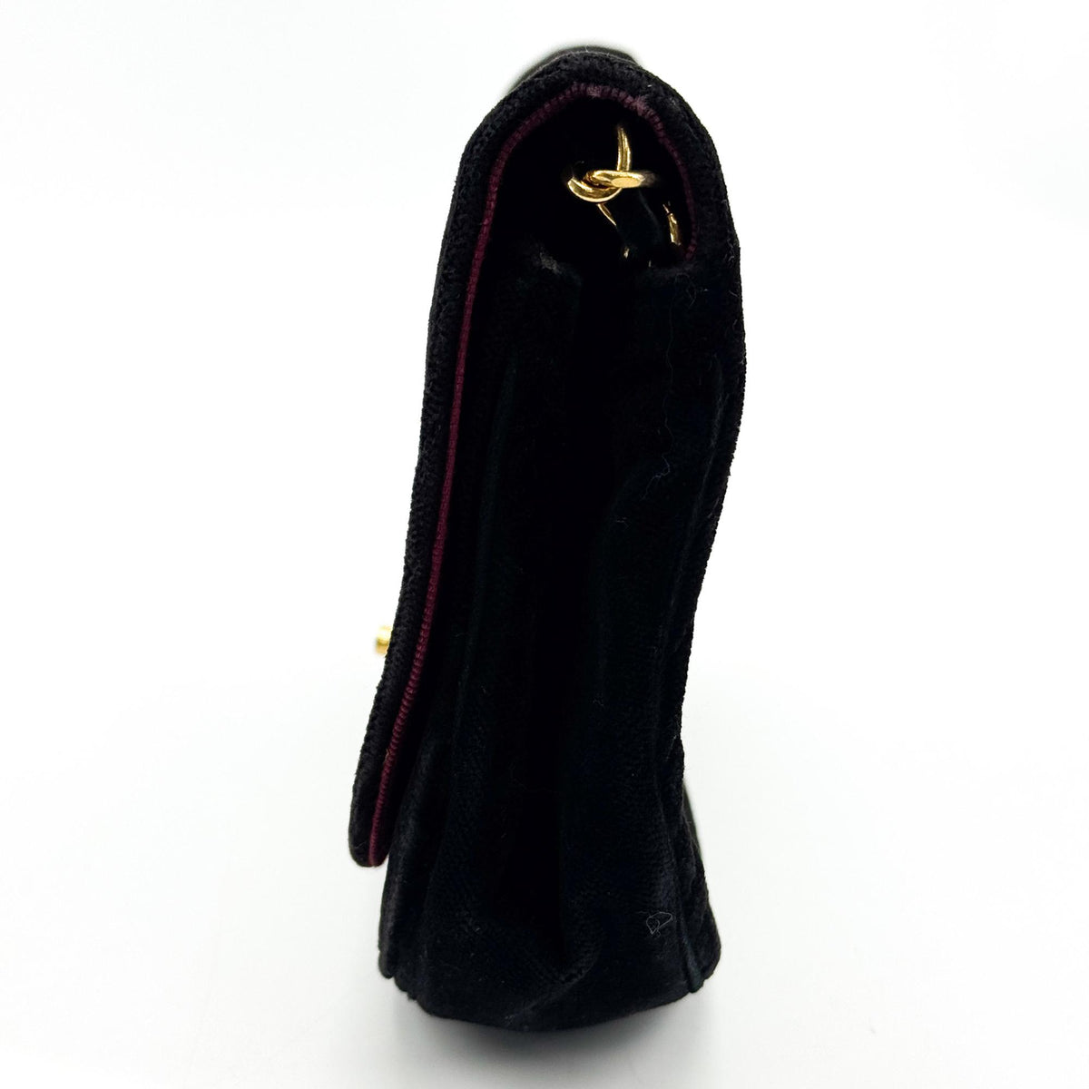 Chanel Cc Half Moon Clutch Quilted Velvet Black Velvet Clutche & Pouche Bag (Pre-Owned)