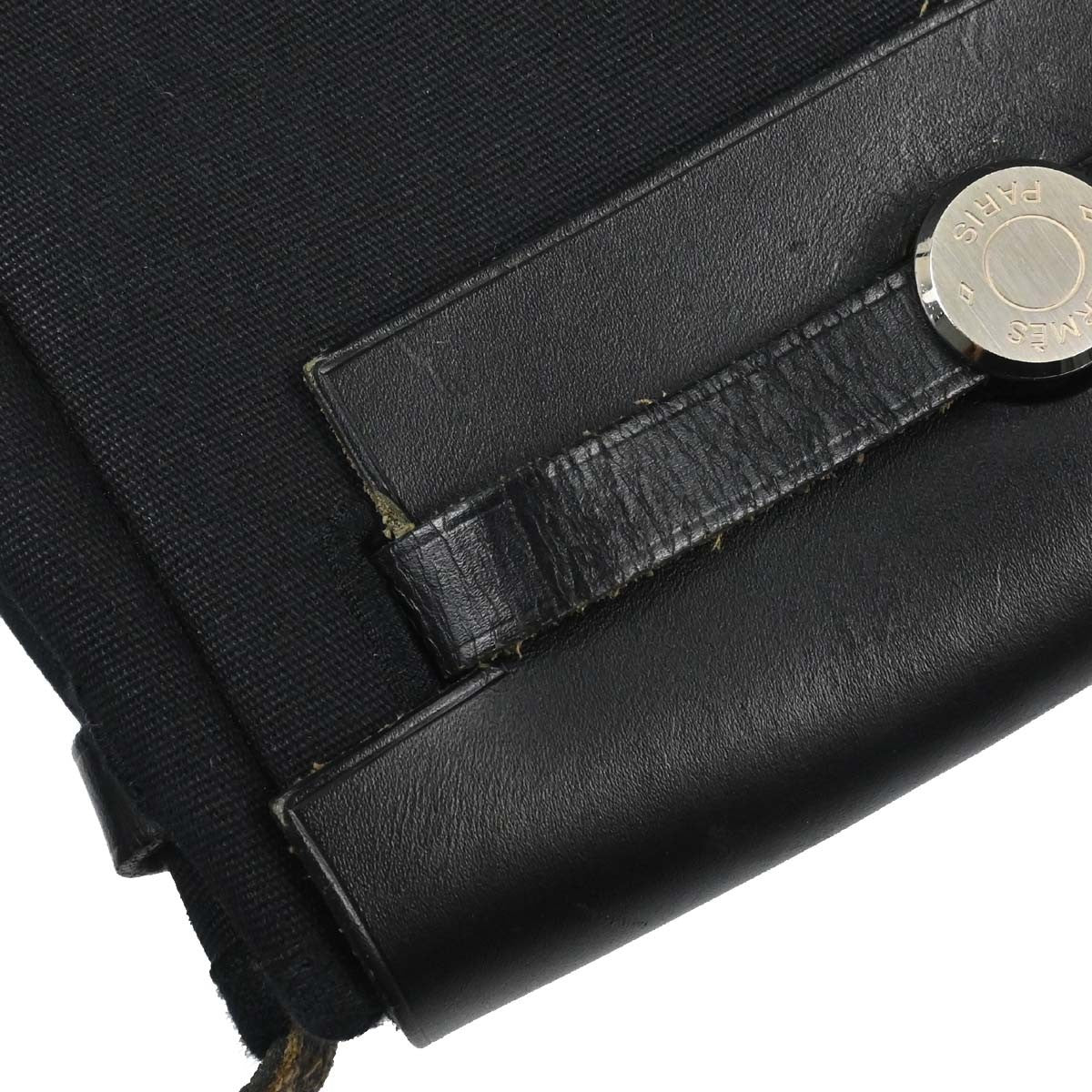 Hermes Herbag Toile And Leather Black Canvas Handbag (Pre-Owned)