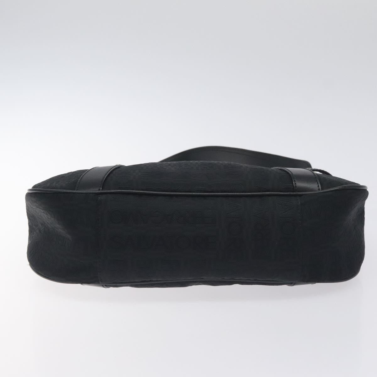 Salvatore Ferragamo Shoulder Canvas Black Canvas Shoulder Bag Bag (Pre-Owned)