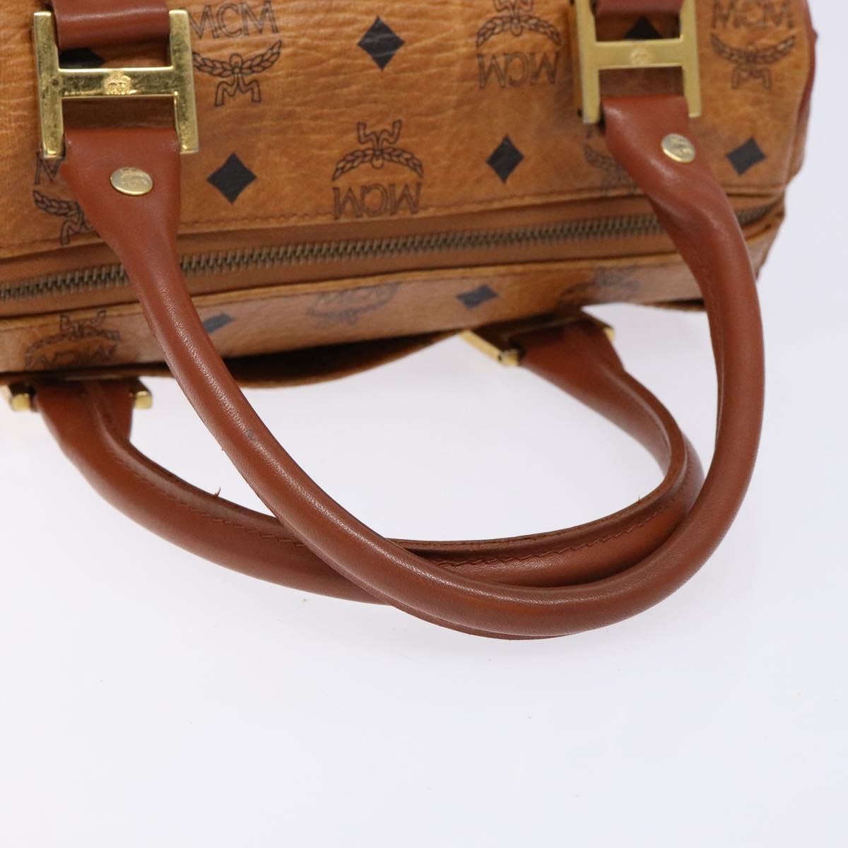 MCM Visetos Logogramme Canvas And Leather Brown Pvc Handbag (Pre-Owned)