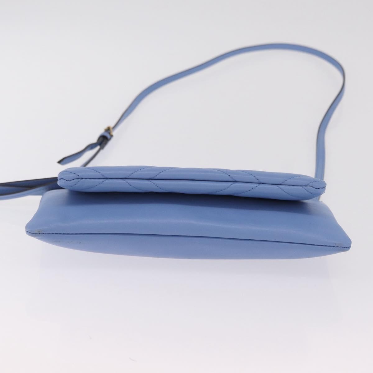 Gucci Gg Marmont Double Matelasse Leather Blue Leather Crossbody Bag Bag (Pre-Owned)