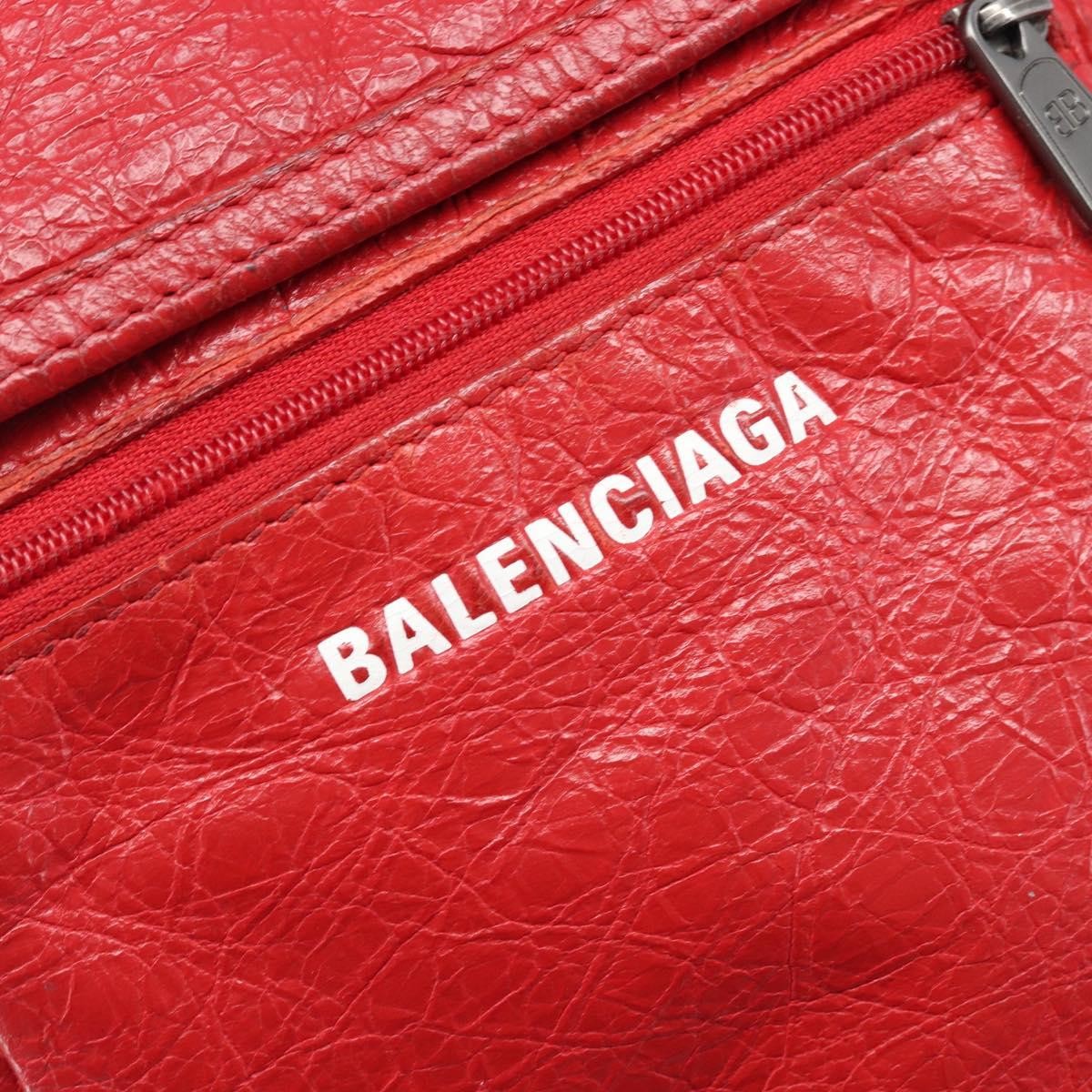 Balenciaga Explorer Leather Red Leather Crossbody Bag Bag (Pre-Owned)