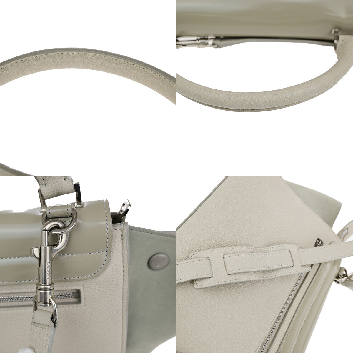 Celine Trapeze Leather Beige Leather Handbag (Pre-Owned)