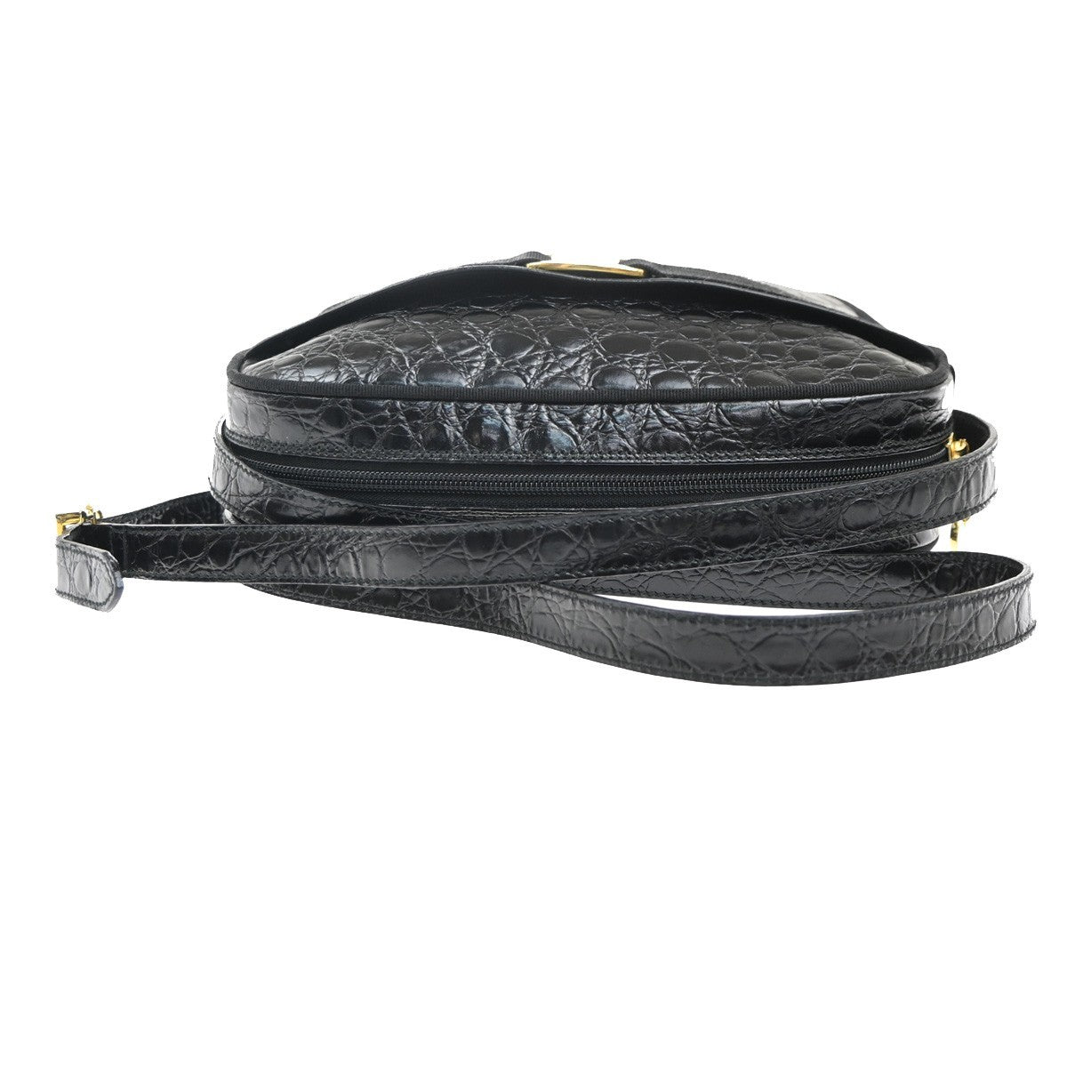 Salvatore Ferragamo Vara Leather Black Leather Shoulder Bag Bag (Pre-Owned)