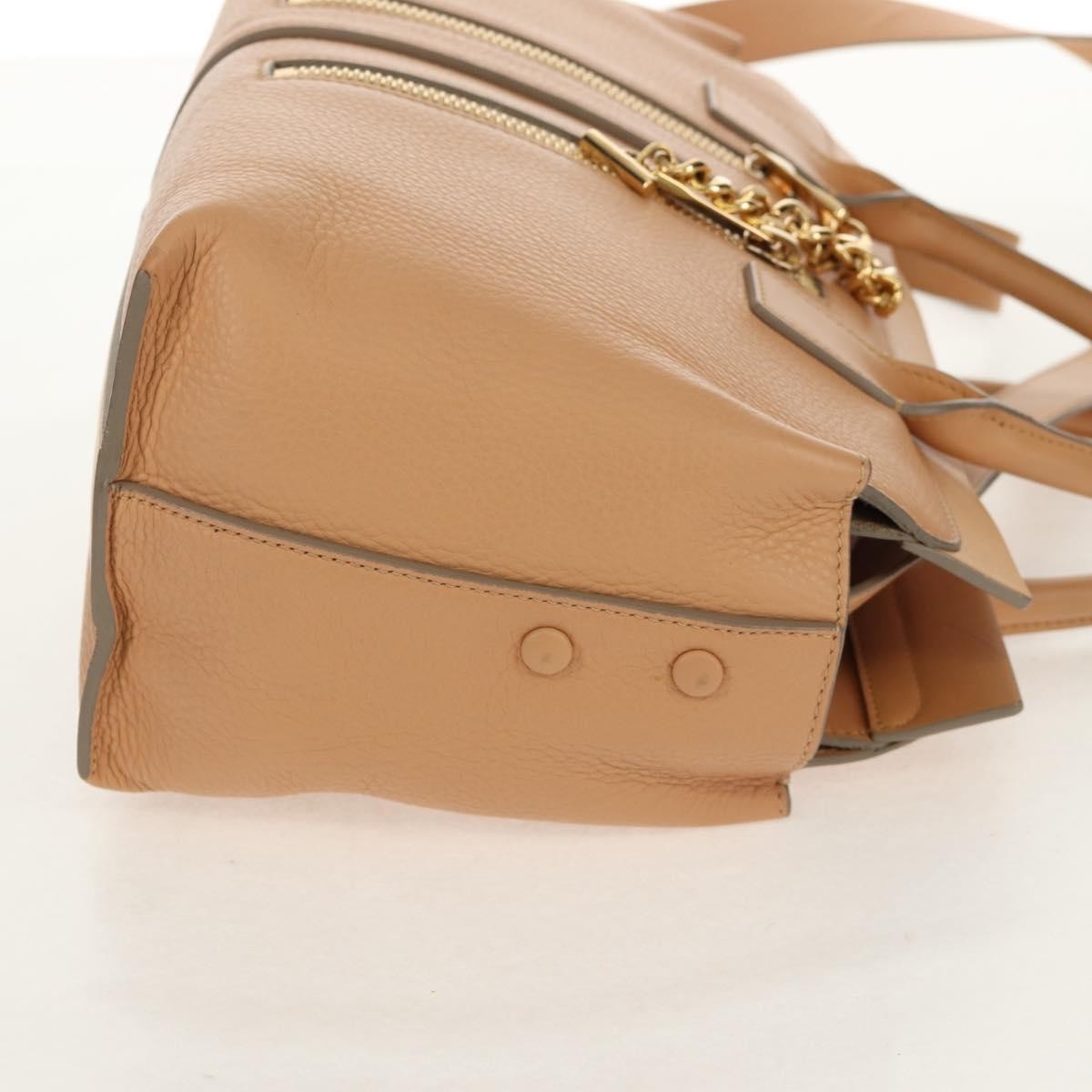 Chloe Cate Satchel Leather Beige Leather Tote Bag Bag (Pre-Owned)