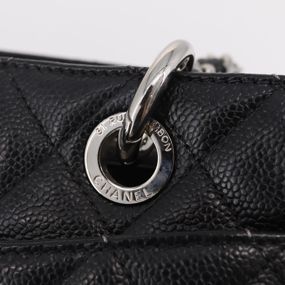 Chanel Grand Shopping Quilted Caviar Black Leather Tote Bag Bag (Pre-Owned)