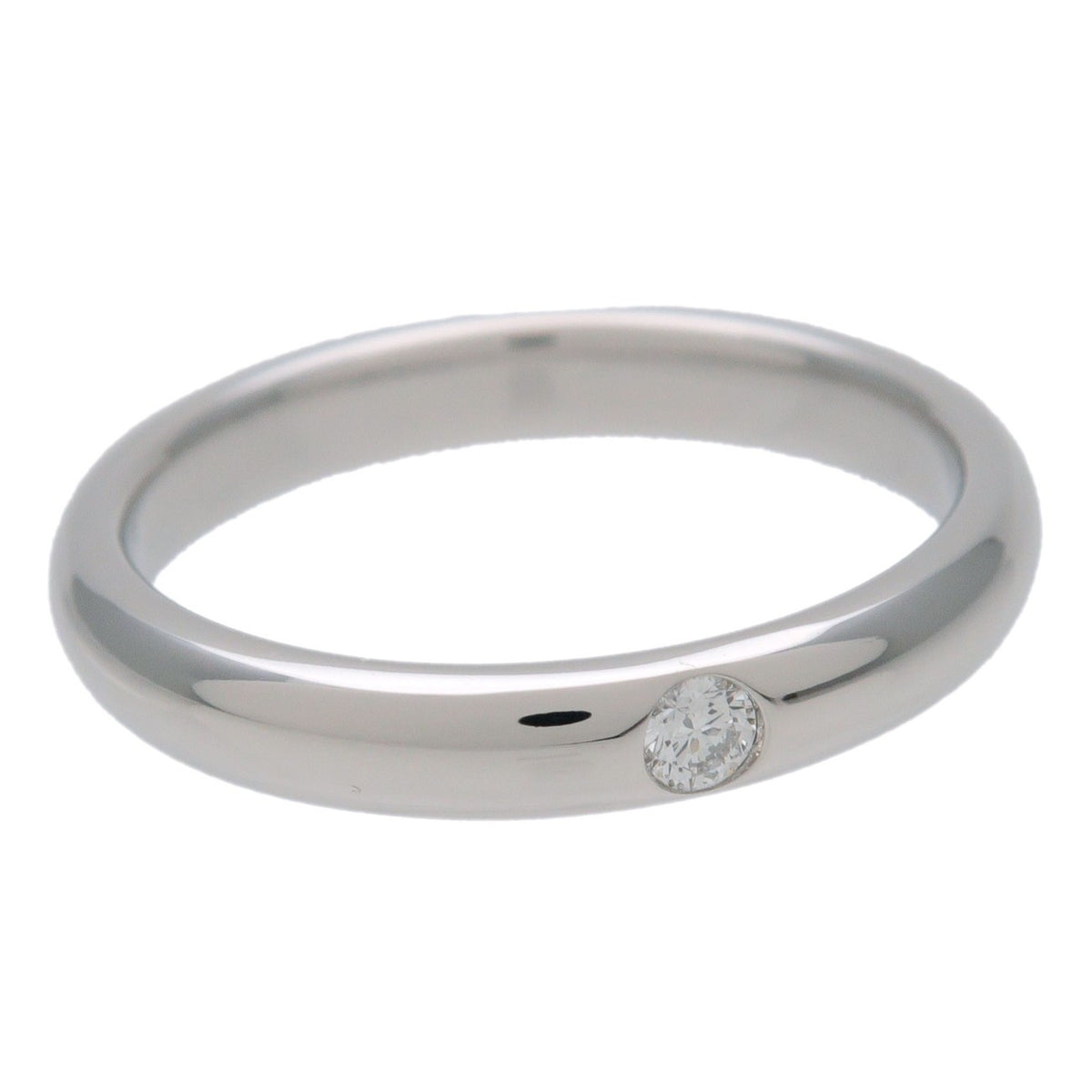 Harry Winston Single Diamond Band Platinum With Diamond Silver Platinum Ring Jewelry (Pre-Owned)