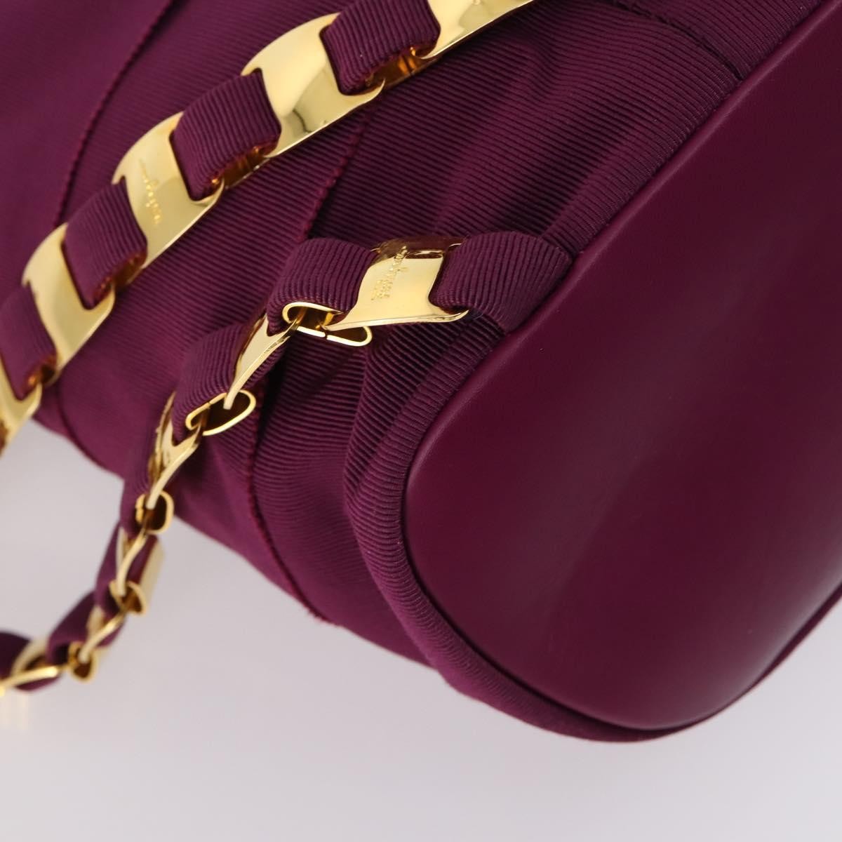 Salvatore Ferragamo Vala Canvas Purple Canvas Backpack Bag (Pre-Owned)