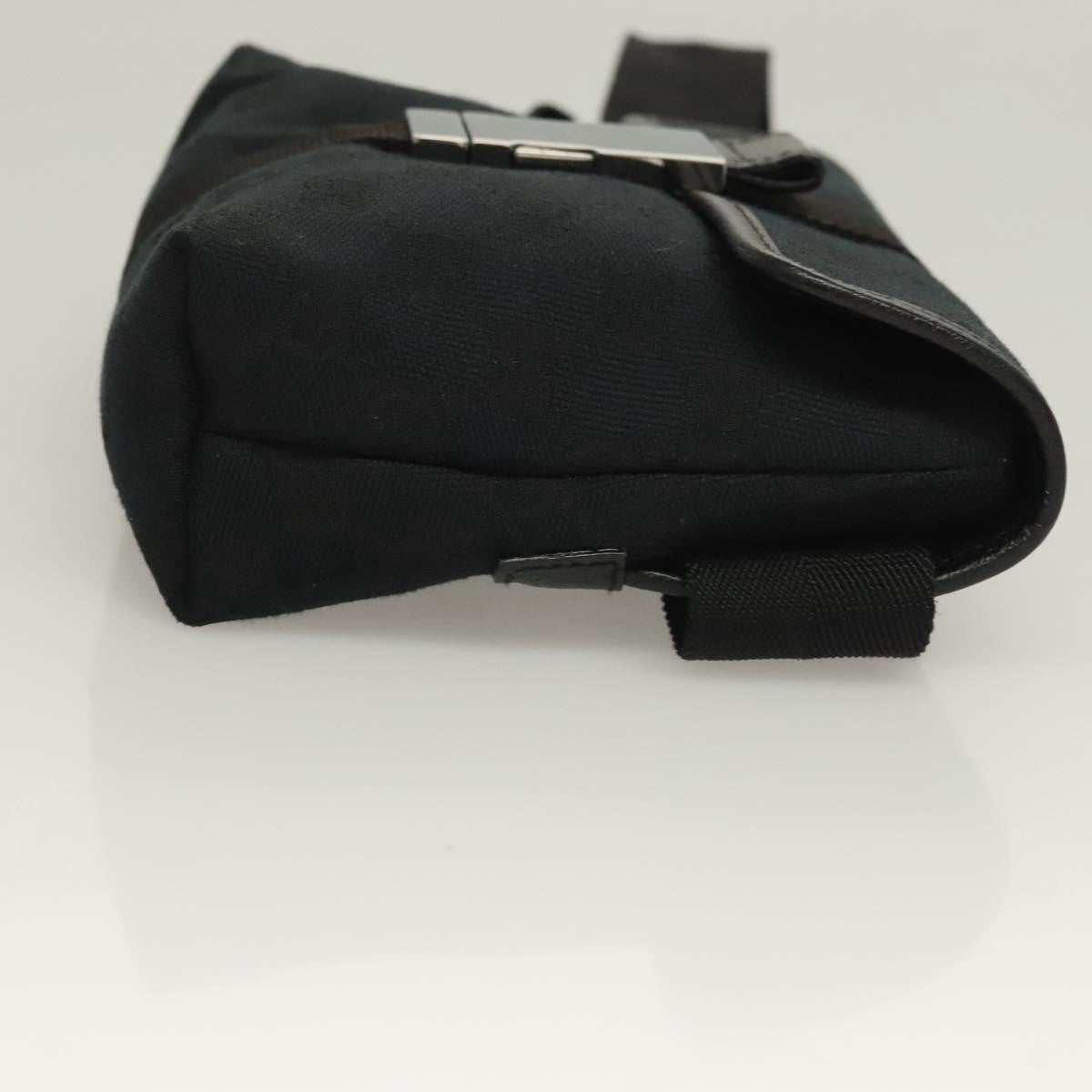 Gucci Buckle Belt Gg Canvas And Leather Black Canvas Bag (Pre-Owned)