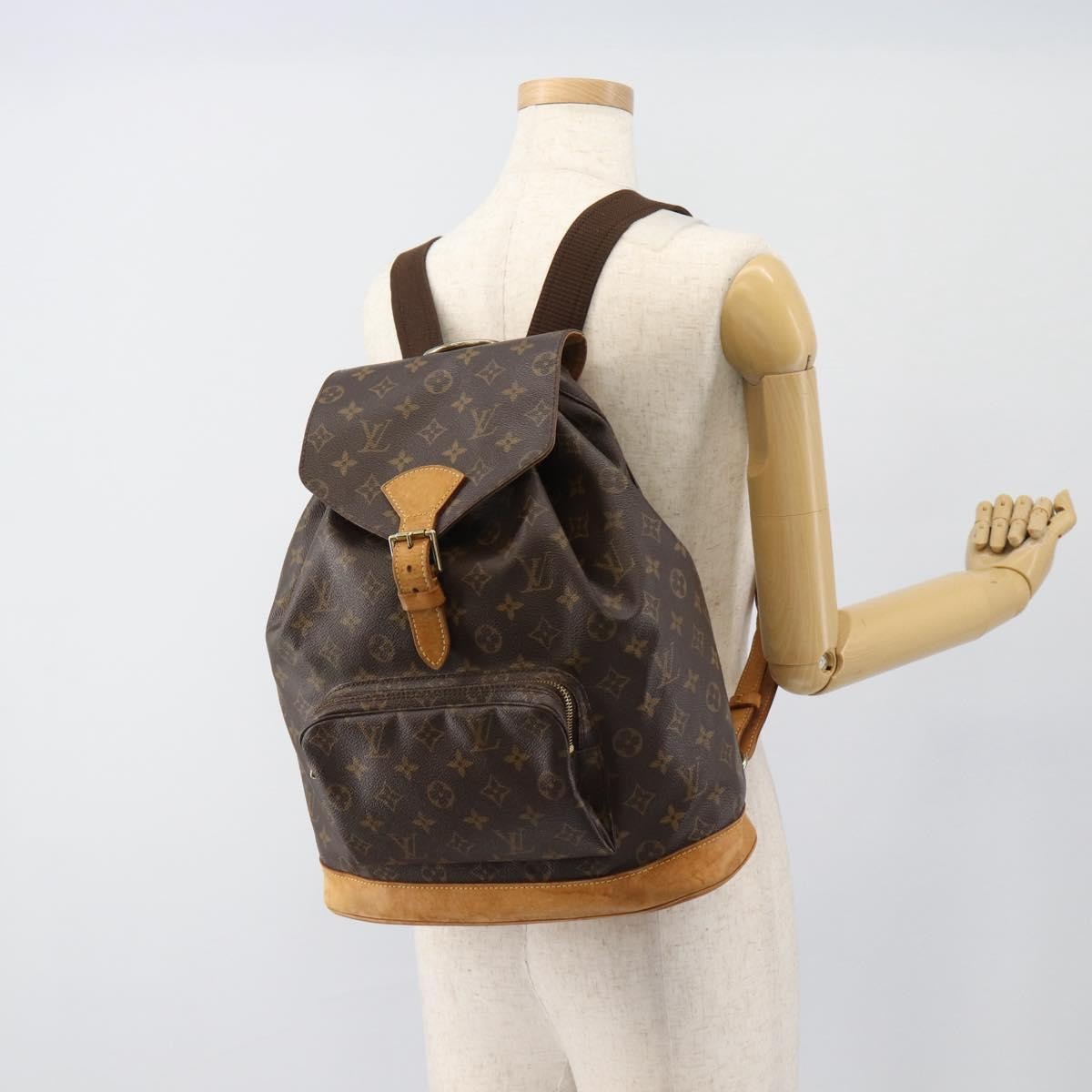 Louis Vuitton Vintage Montsouris Monogram Canvas Brown Canvas Backpack Bag (Pre-Owned)