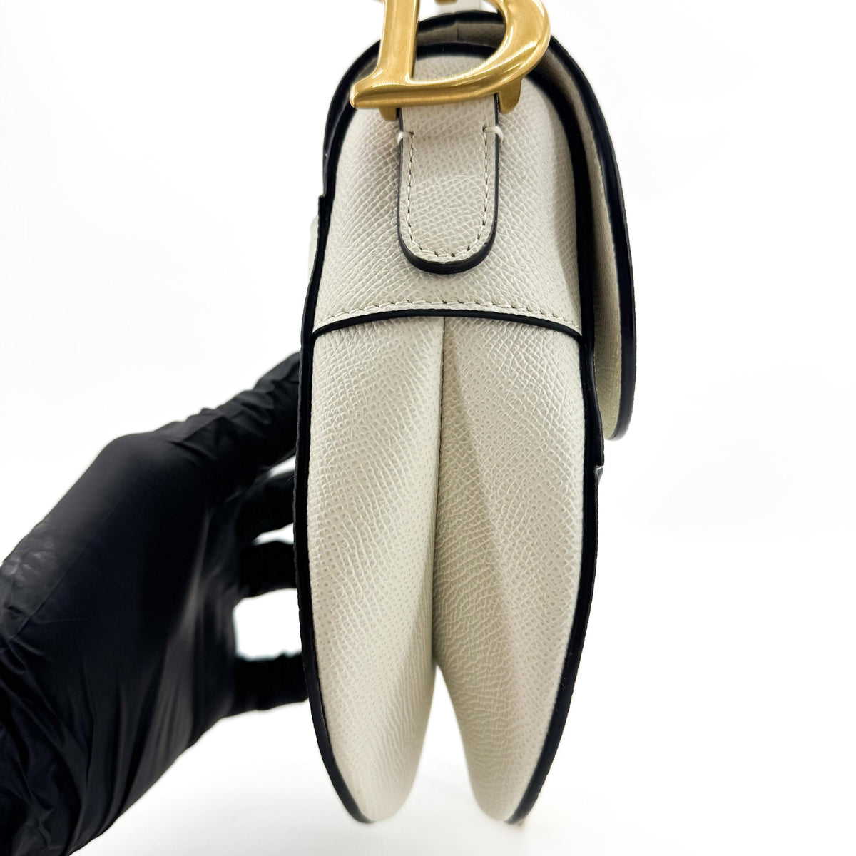 Christian Dior Saddle Leather White Leather Handbag (Pre-Owned)
