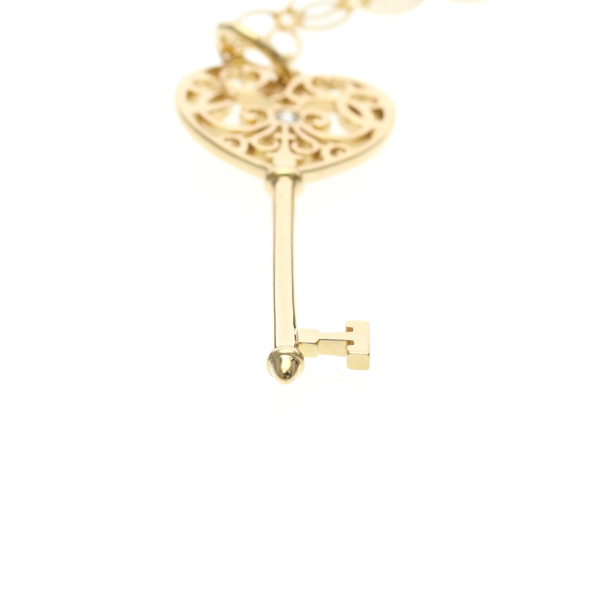 Tiffany & Co. Enchant Heart Key Pendant 18K Rose Gold With Diamond Gold Pink_Gold Necklace Jewelry (Pre-Owned)
