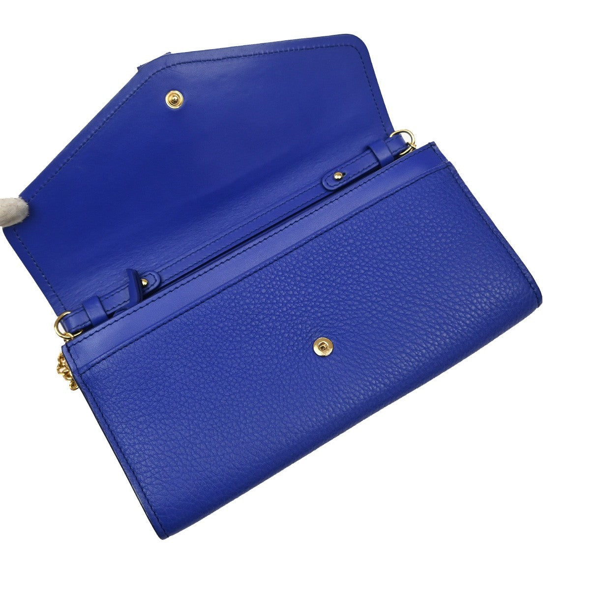 Chloe Aby Chain Leather Blue Leather Shoulder Bag Bag (Pre-Owned)