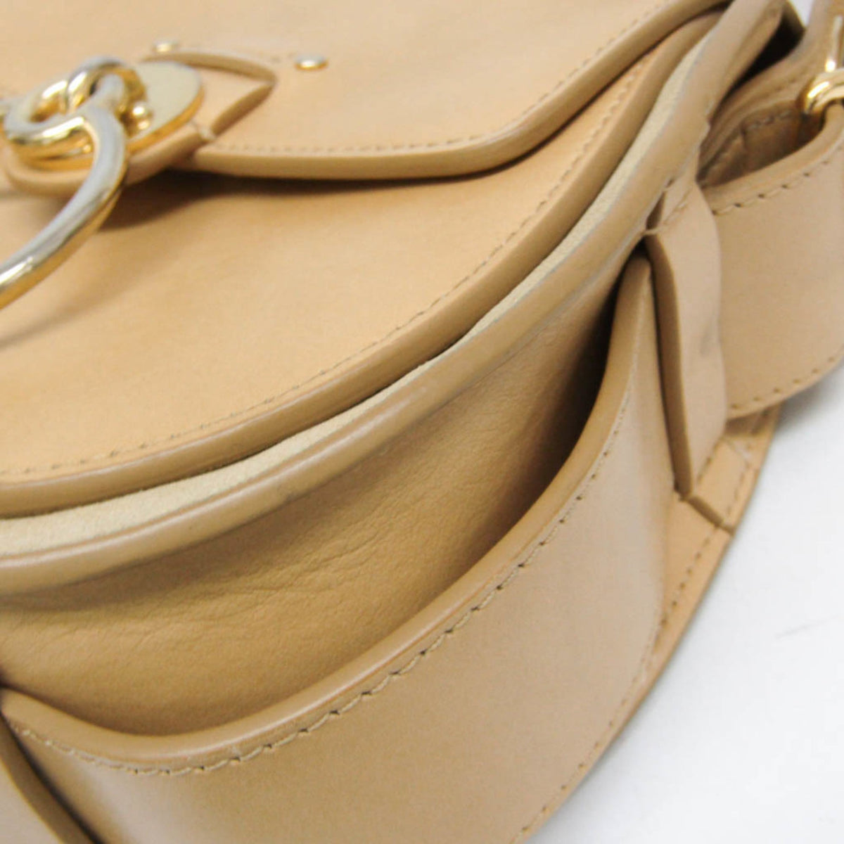 Chloe Tess Suede With Leather Beige Leather Handbag (Pre-Owned)