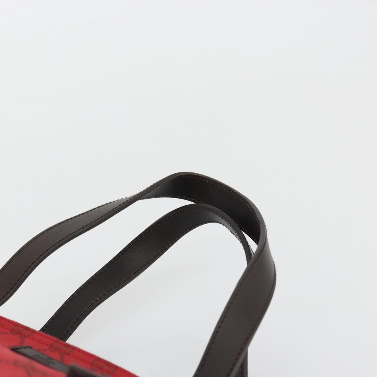 Gucci Original Zip Gg Canvas With Leather Red Canvas Tote Bag Bag (Pre-Owned)