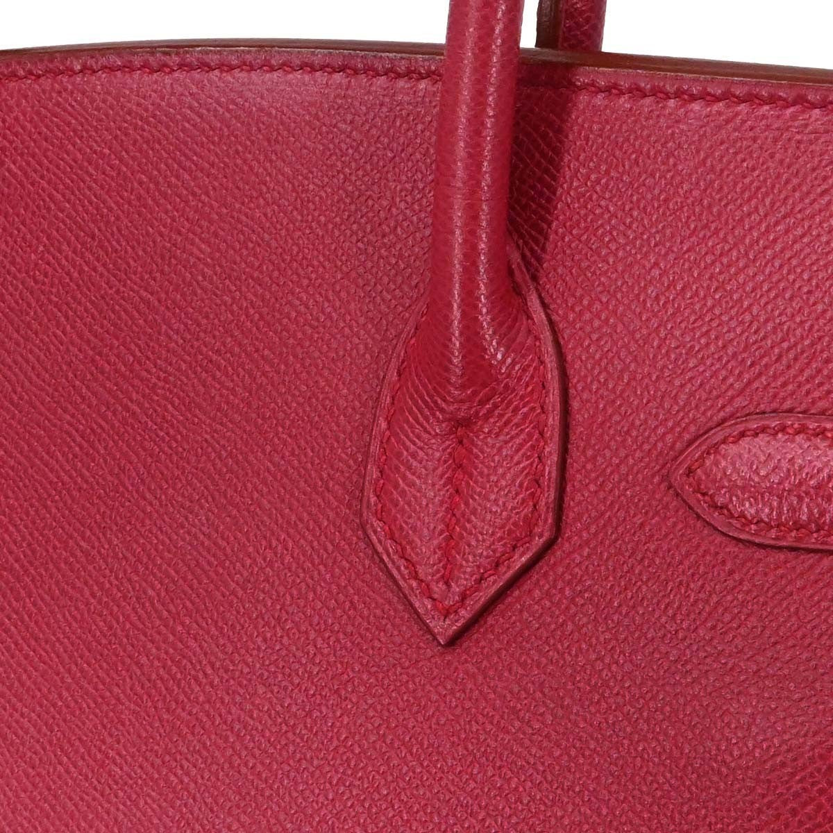 Hermes Birkin Red Courchevel With Gold Hardware Red Leather Handbag (Pre-Owned)