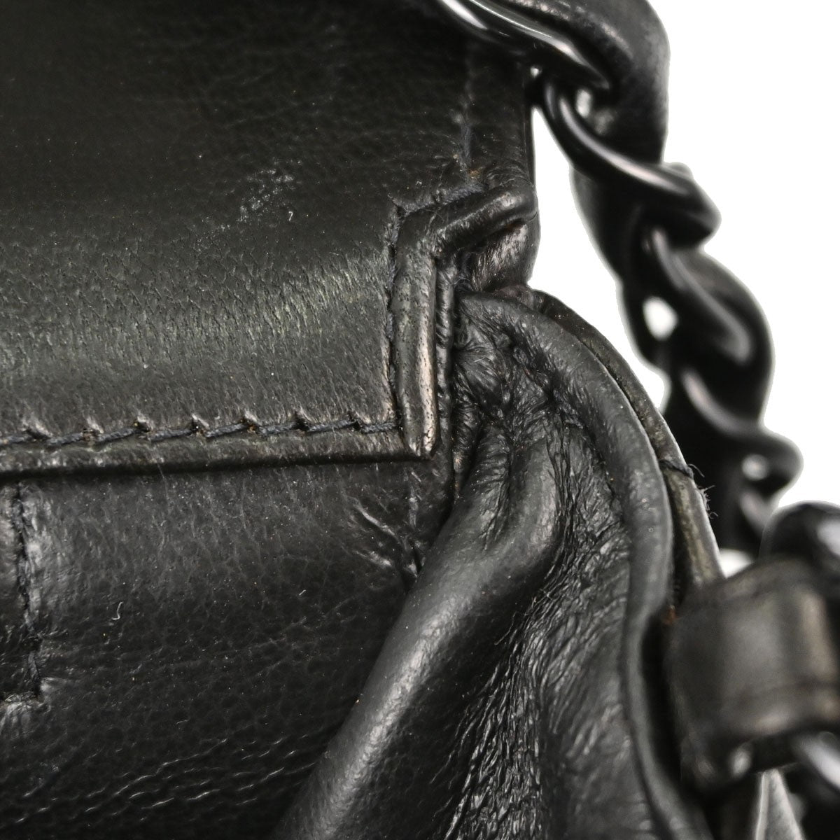 Chanel So Black Classic Single Flap Quilted Lambskin Black Leather Handbag (Pre-Owned)