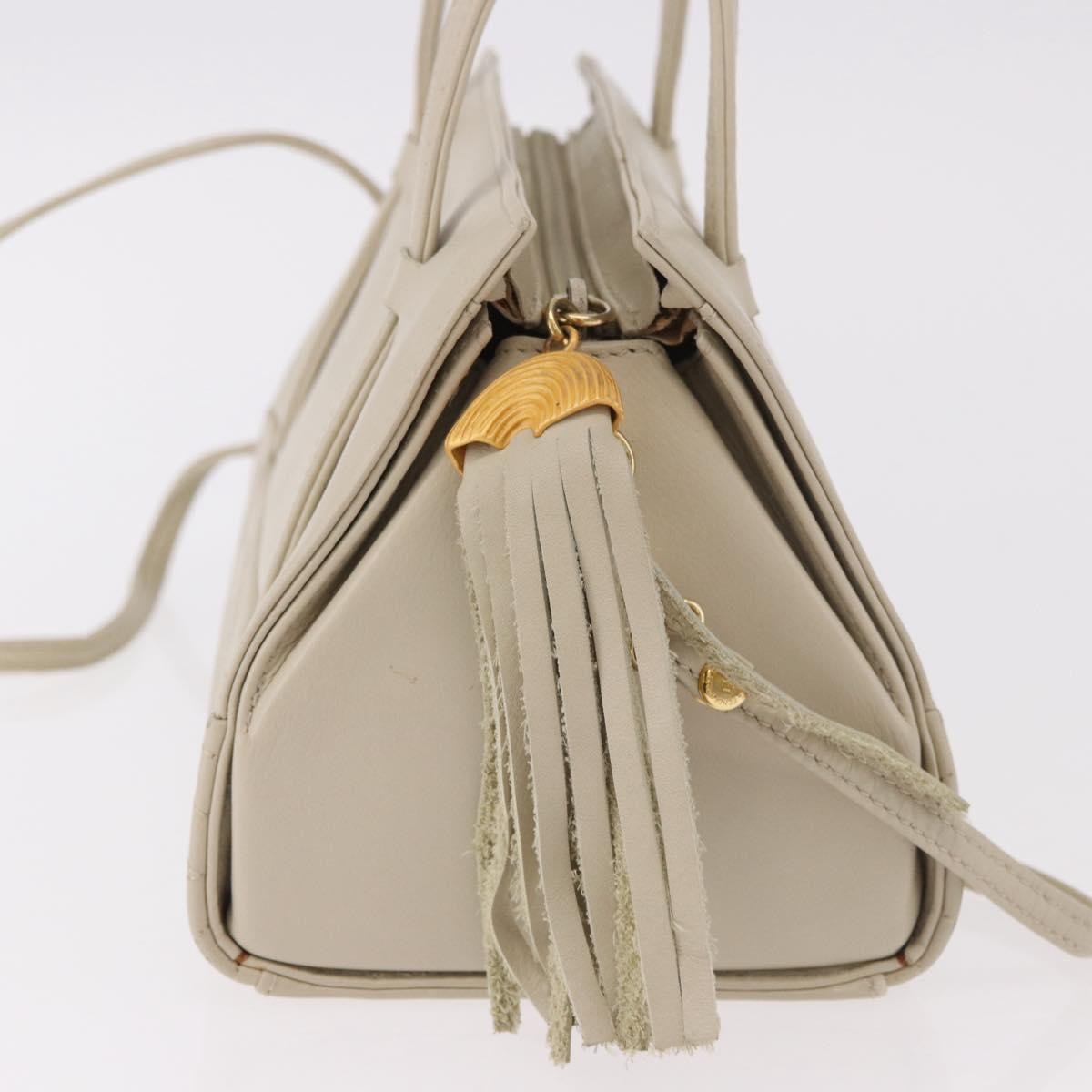 Fendi Vintage Handbag Leather Beige Leather Handbag (Pre-Owned)