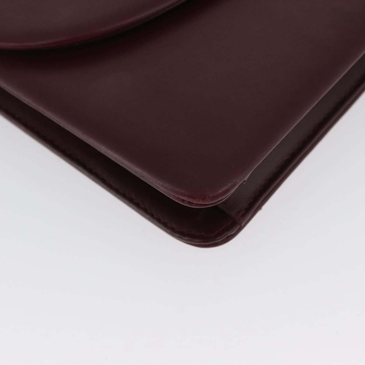 Christian Dior Vintage Chain Flap Leather Burgundy Leather Shoulder Bag Bag (Pre-Owned)