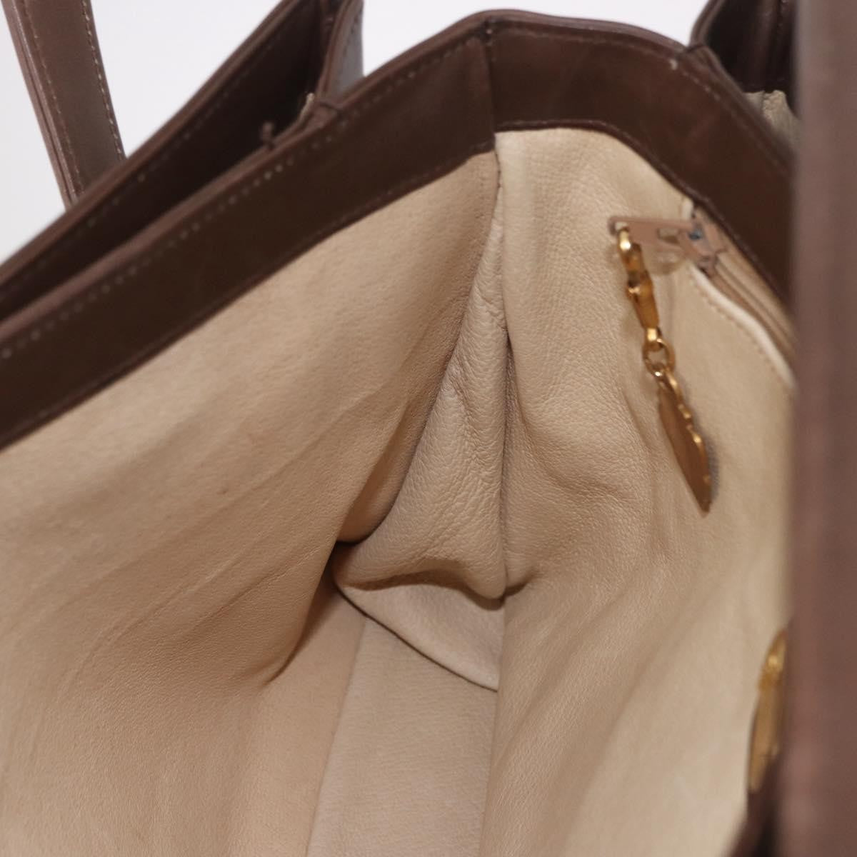 Gucci Vintage Leather Brown Leather Tote Bag Bag (Pre-Owned)
