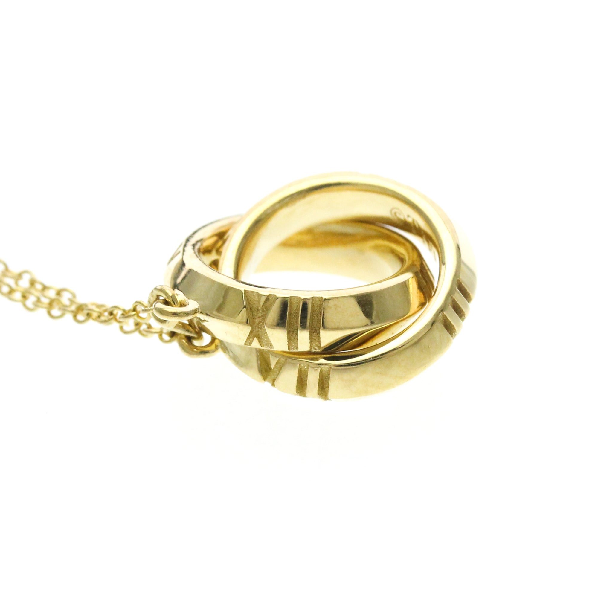 Tiffany & Co. Atlas X Closed Interlocking Pendant 18K Yellow Gold Gold Yellow_Gold Necklace Jewelry (Pre-Owned)