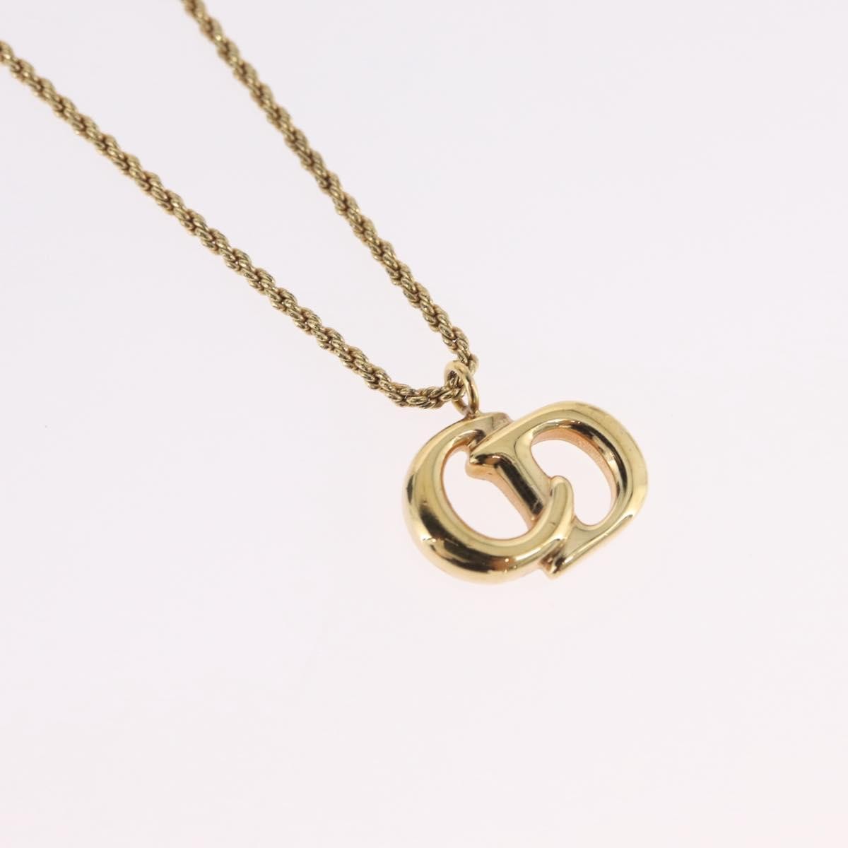 Christian Dior Cd Pendant Metal Gold Metal Necklace Jewelry (Pre-Owned)