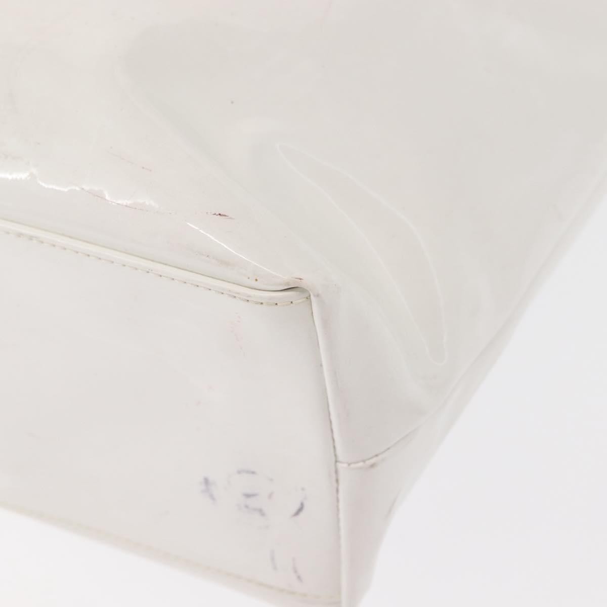 Salvatore Ferragamo Gancini Tote Patent Leather White Patent_Leather Tote Bag Bag (Pre-Owned)
