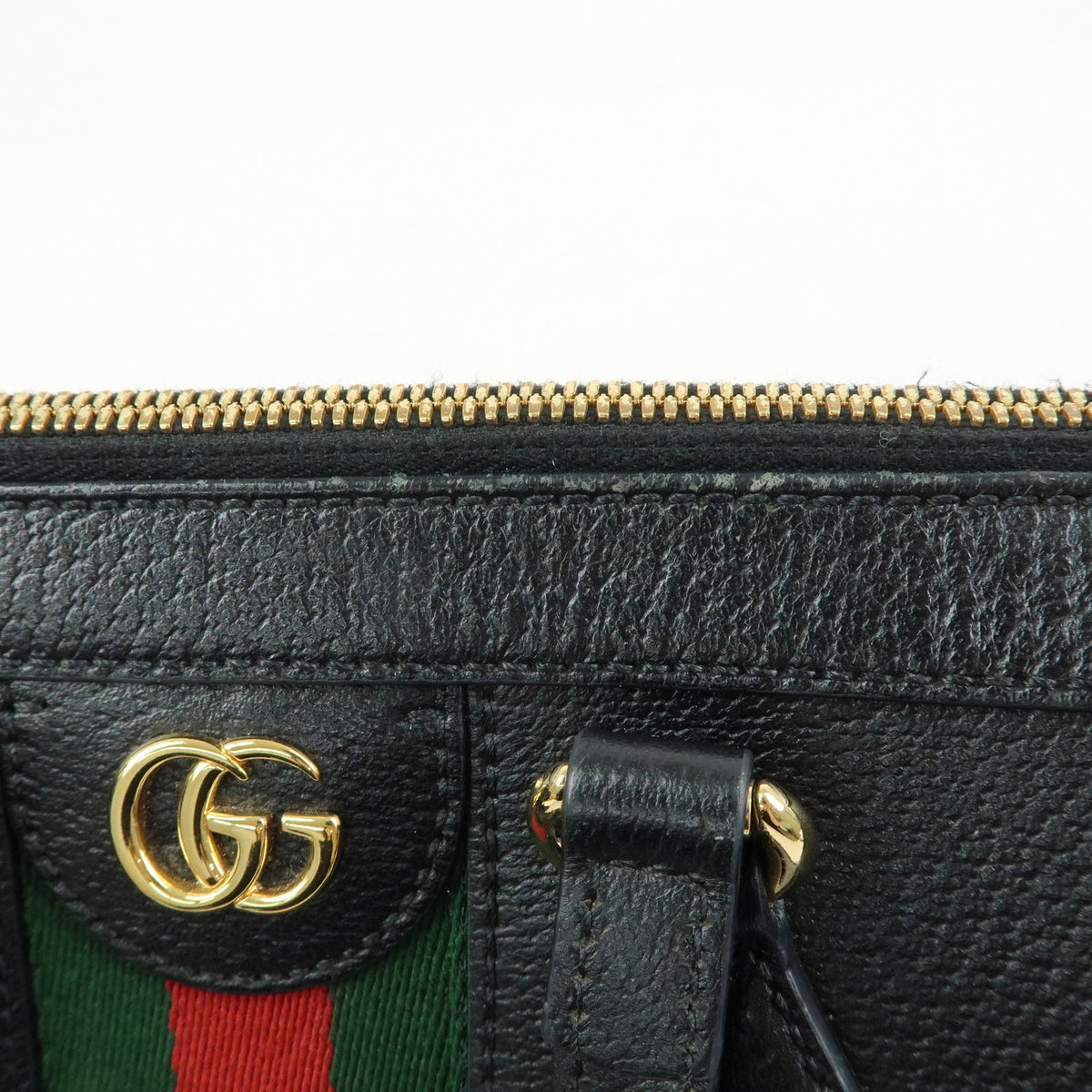 Gucci Ophidia Top Handle Leather Black Leather Tote Bag Bag (Pre-Owned)
