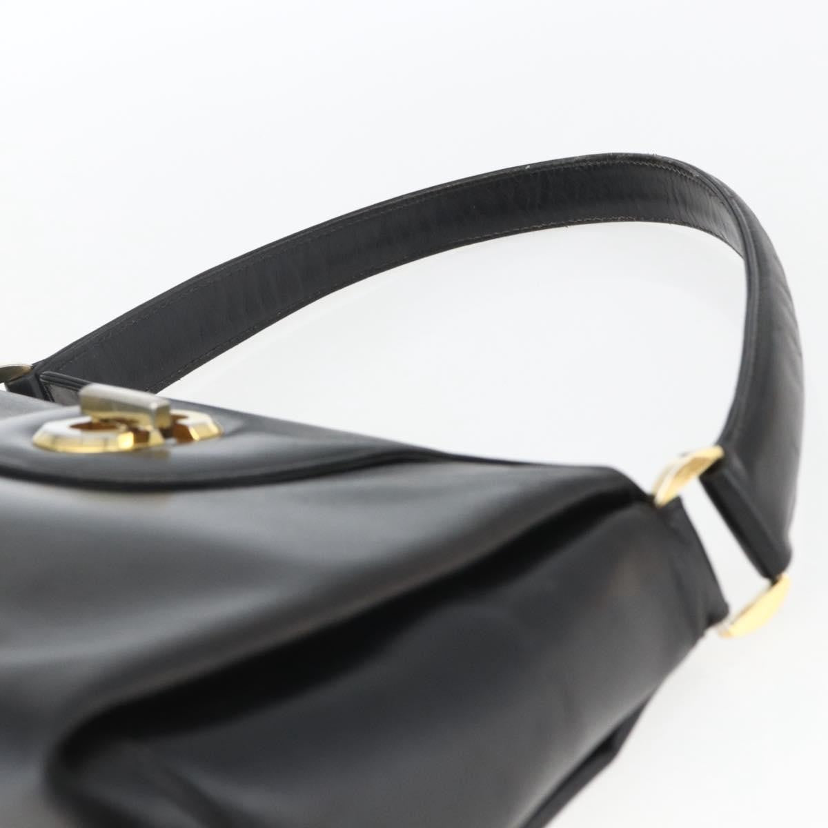 Gucci Vintage Leather Black Leather Handbag (Pre-Owned)