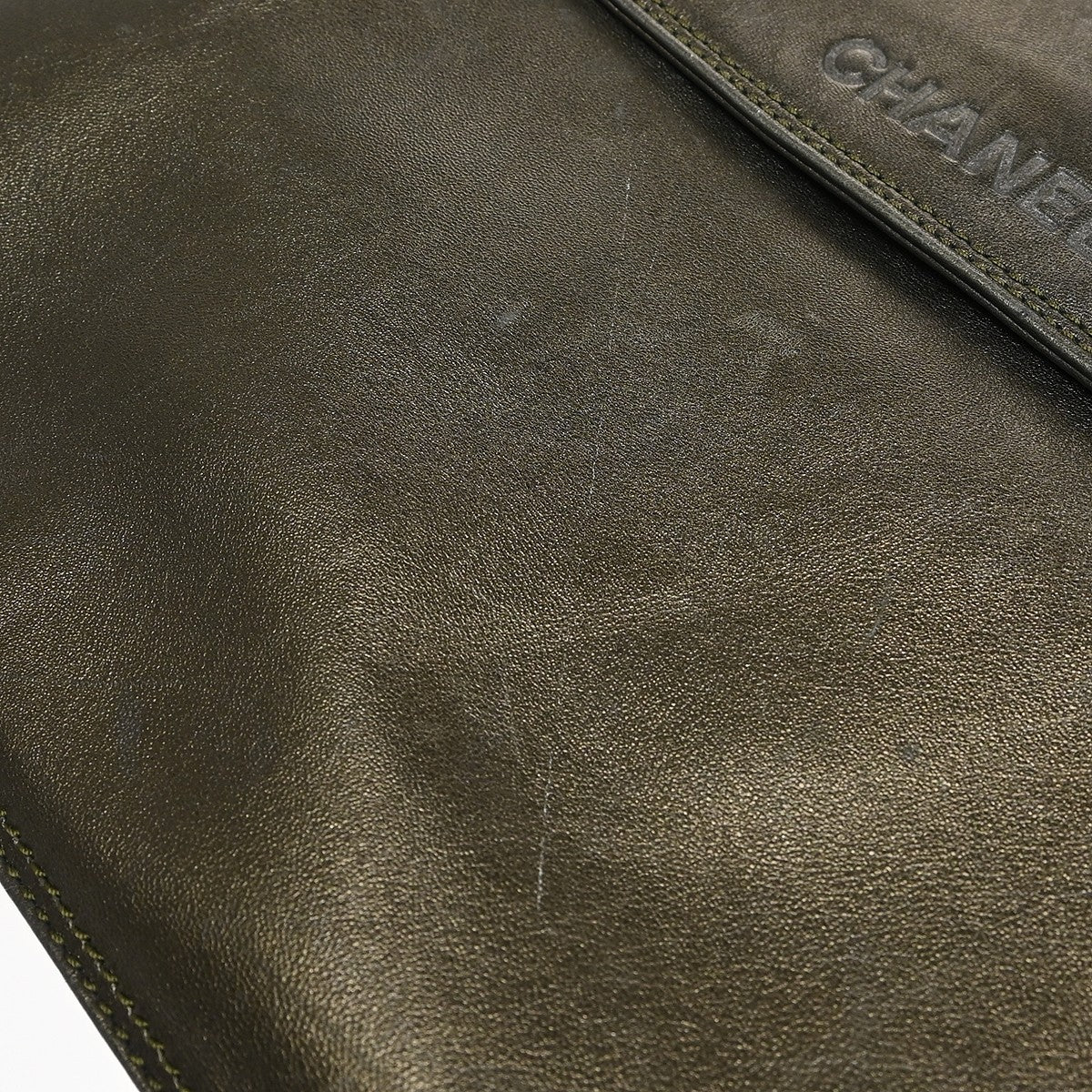 Chanel Vintage Logo Flap Messenger Lambskin Brown Leather Shoulder Bag Bag (Pre-Owned)