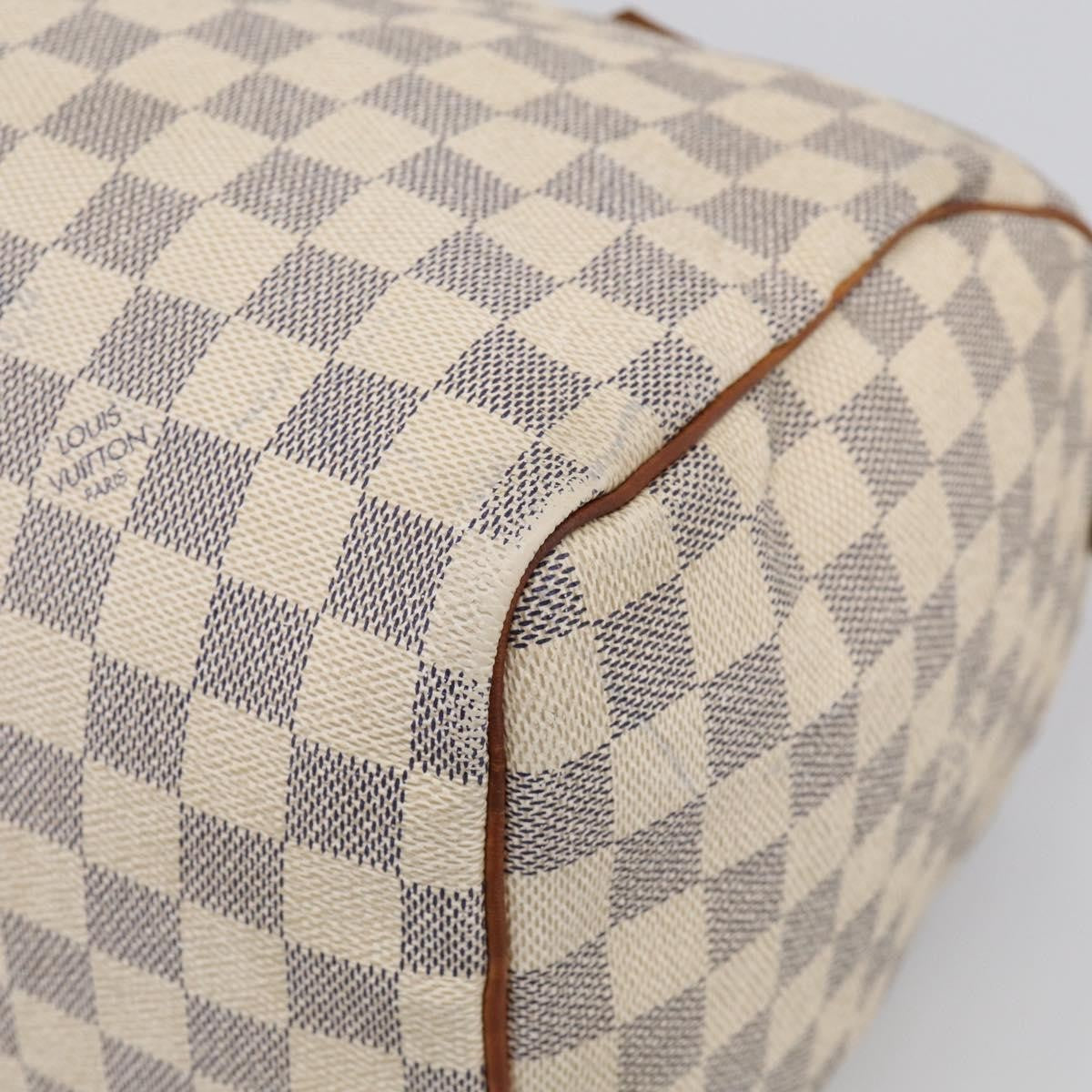 Louis Vuitton Speedy Damier White Canvas Handbag (Pre-Owned)