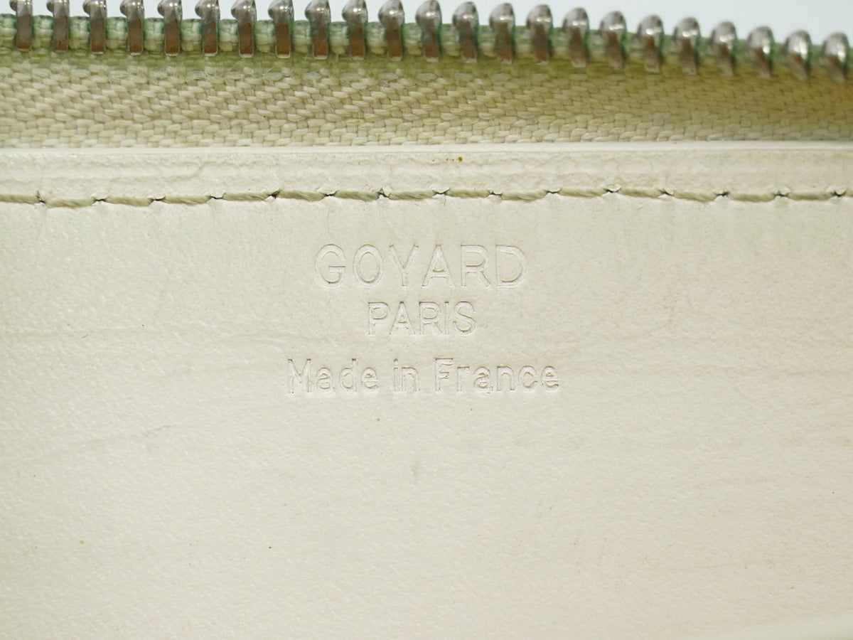 Goyard Matignon Zip Coated Canvas With Leather White Canvas Card Holders Accessory (Pre-Owned)
